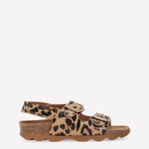 Colourblock Sandals-Leopard