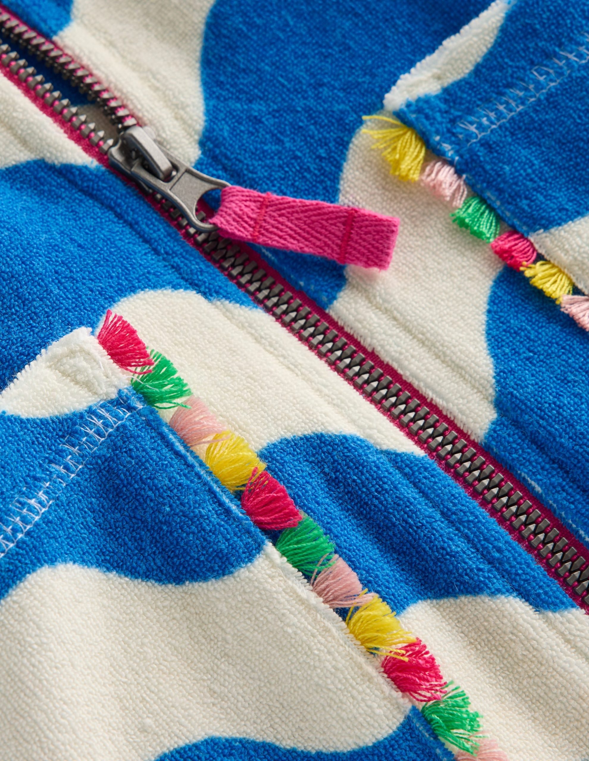 Romie Towelling Zip Throw-On-Blue and Ivory Wave - Image 4