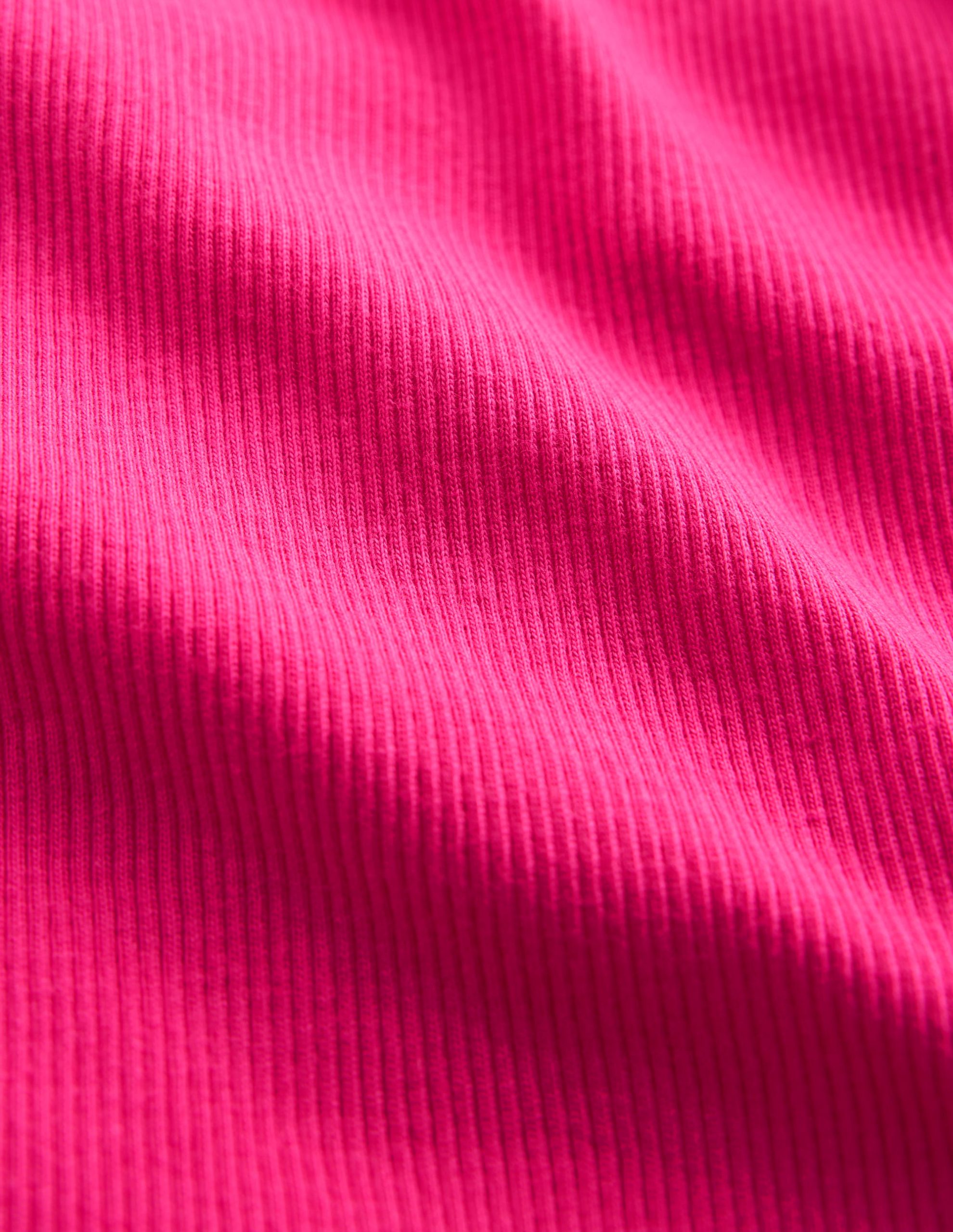 Ribbed Lace Trim Tank-Pink Peony - Image 3