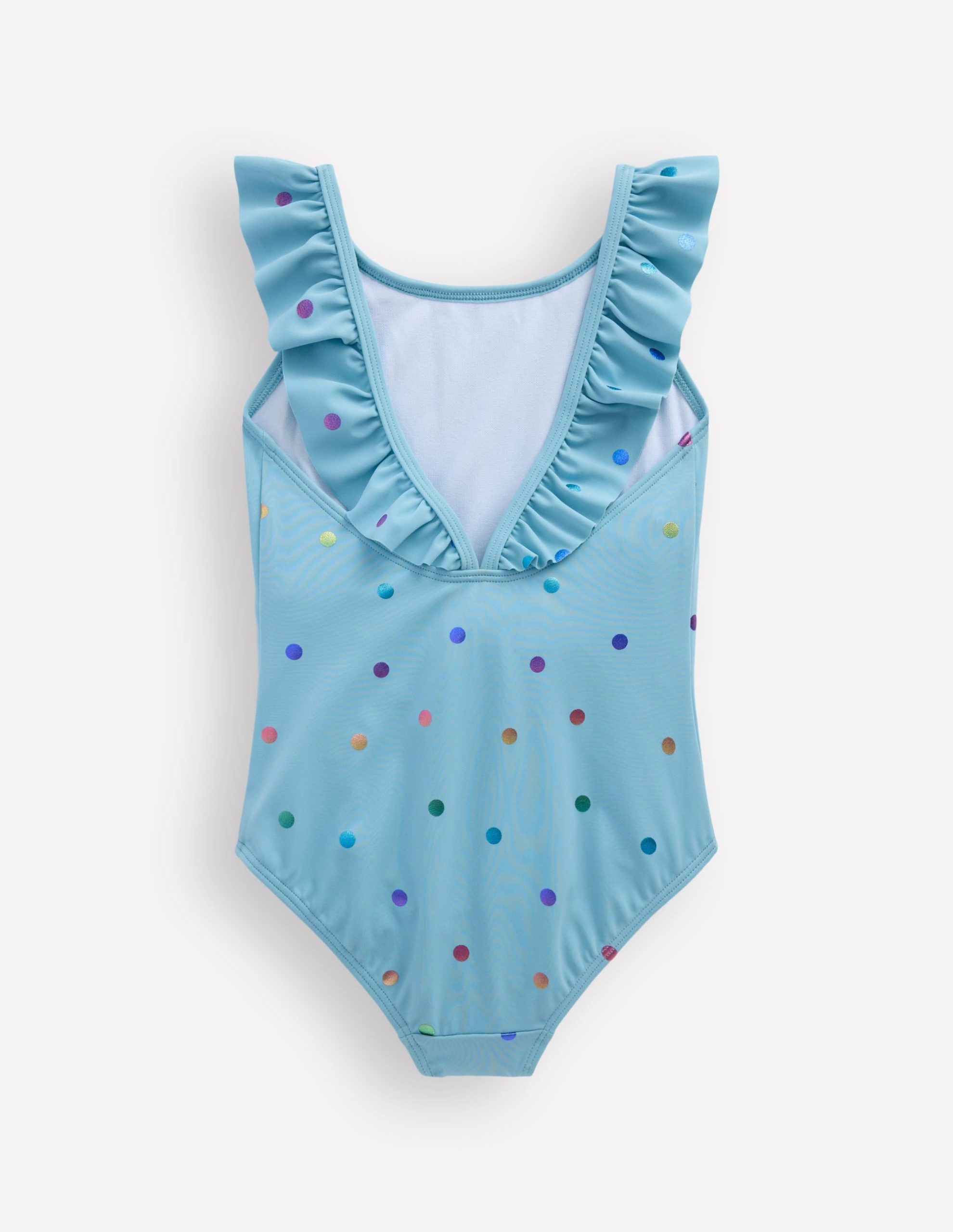 Hallie Frill Strap Swimsuit-Air Blue Multi Foil Spot - Image 2