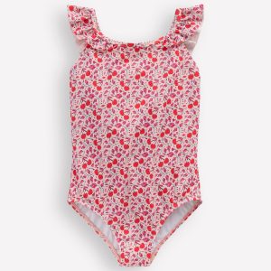 Hallie Frill Strap Swimsuit-Lotus Cherry Vine
