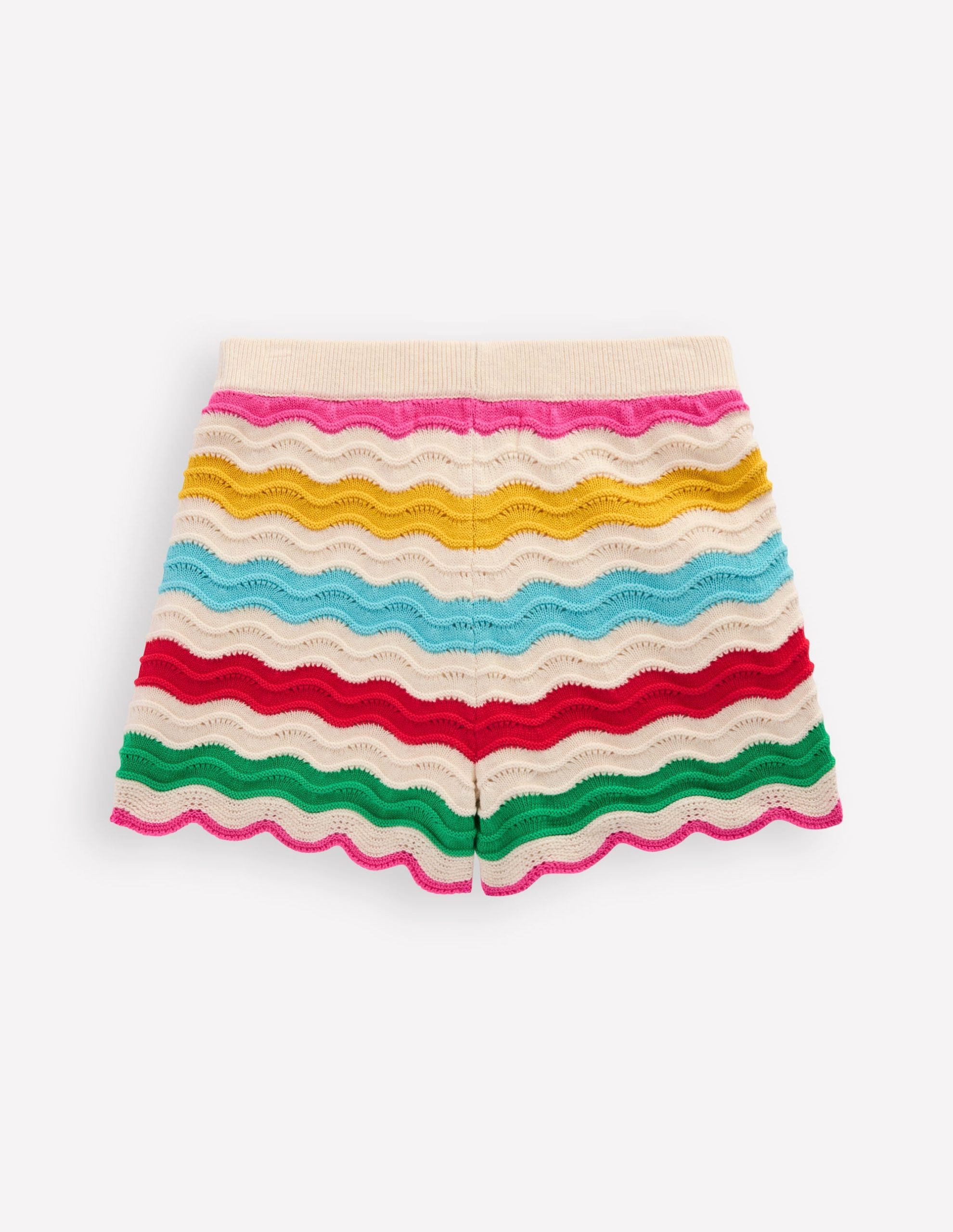 Knitted Shorts-Ivory Multi Rainbow - Image 2