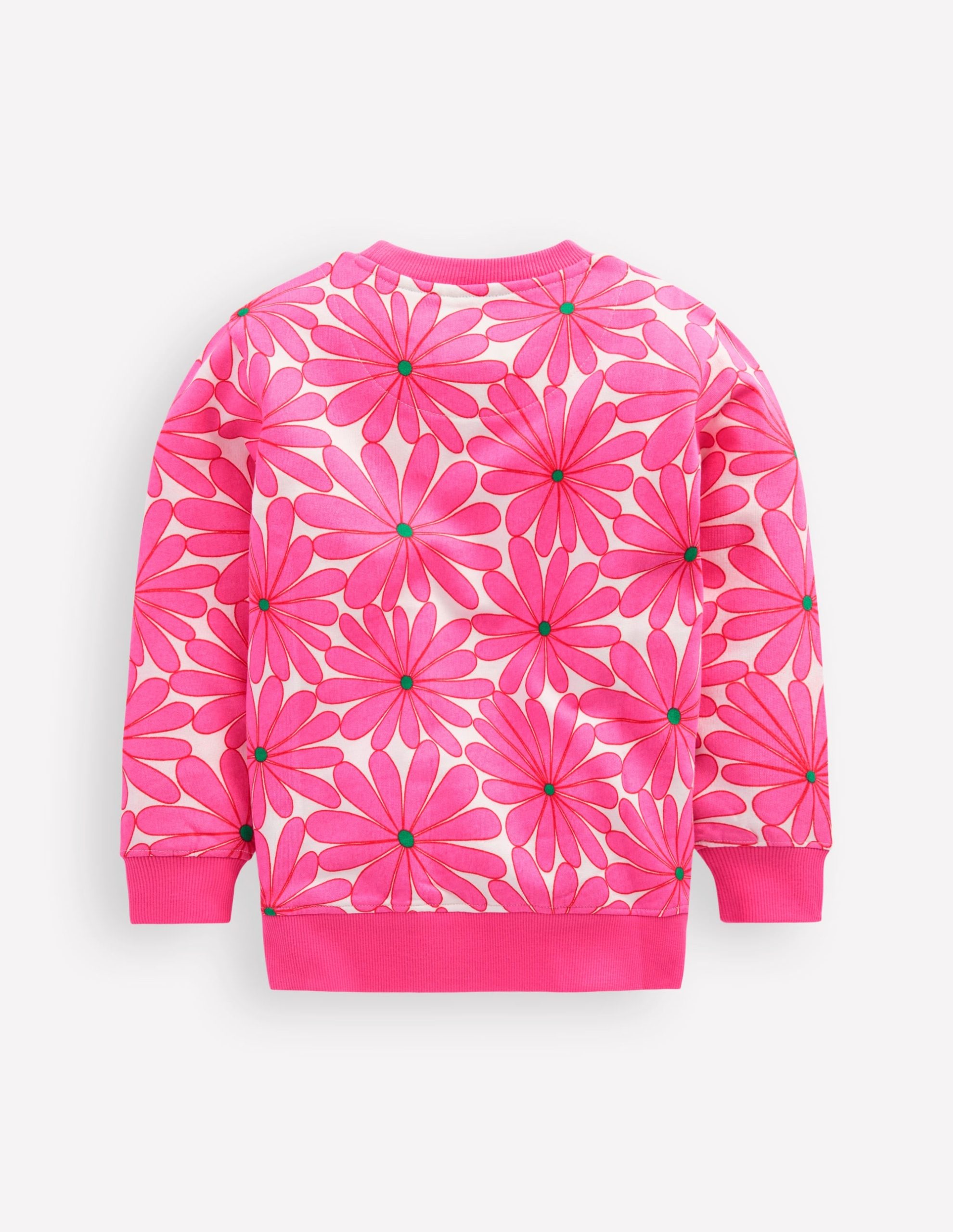 Printed Sweatshirt-Festival Pink Giant Daisy - Image 2