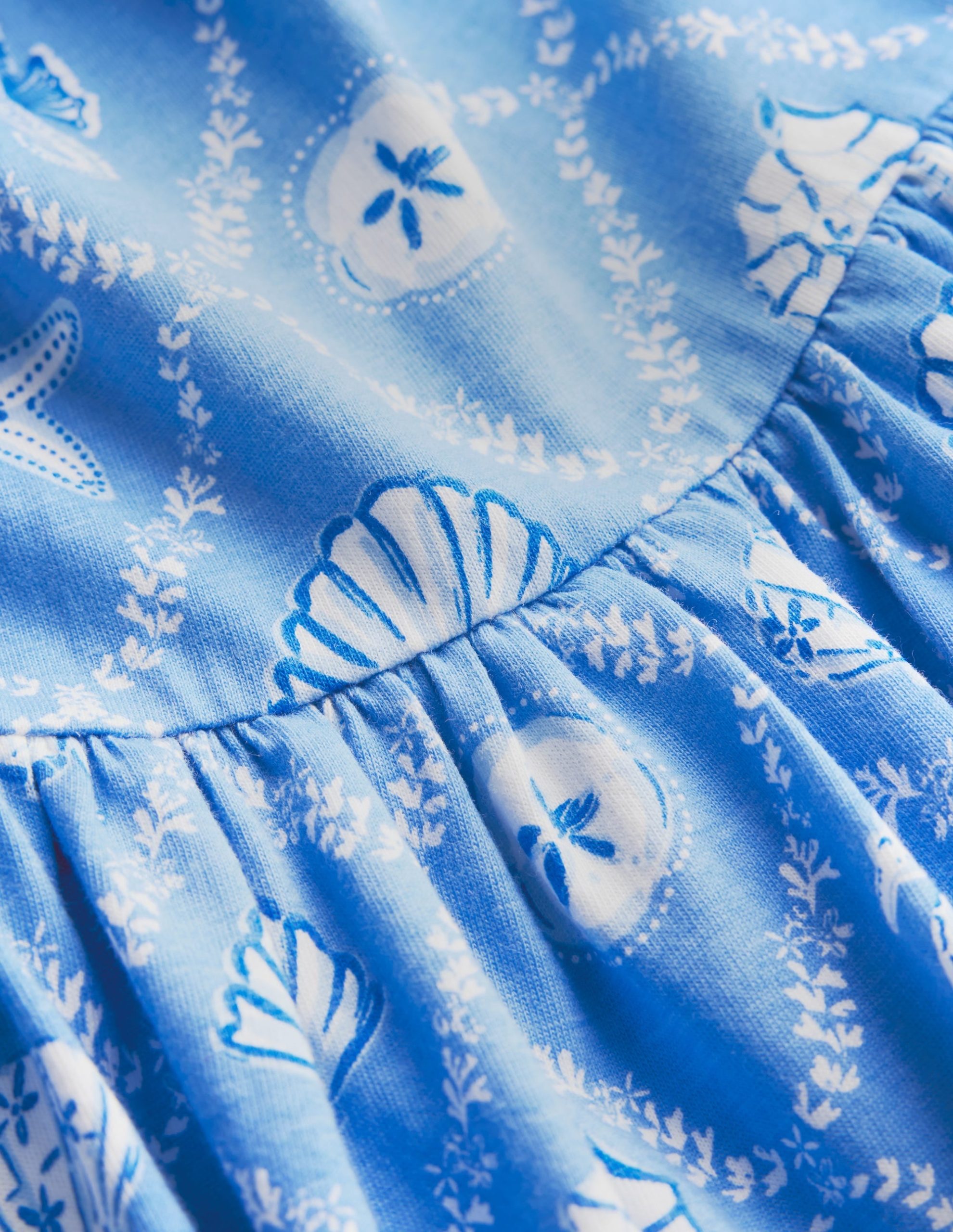 Flutter Sleeve Twirly Dress-Cabana Blue Mermaids - Image 3