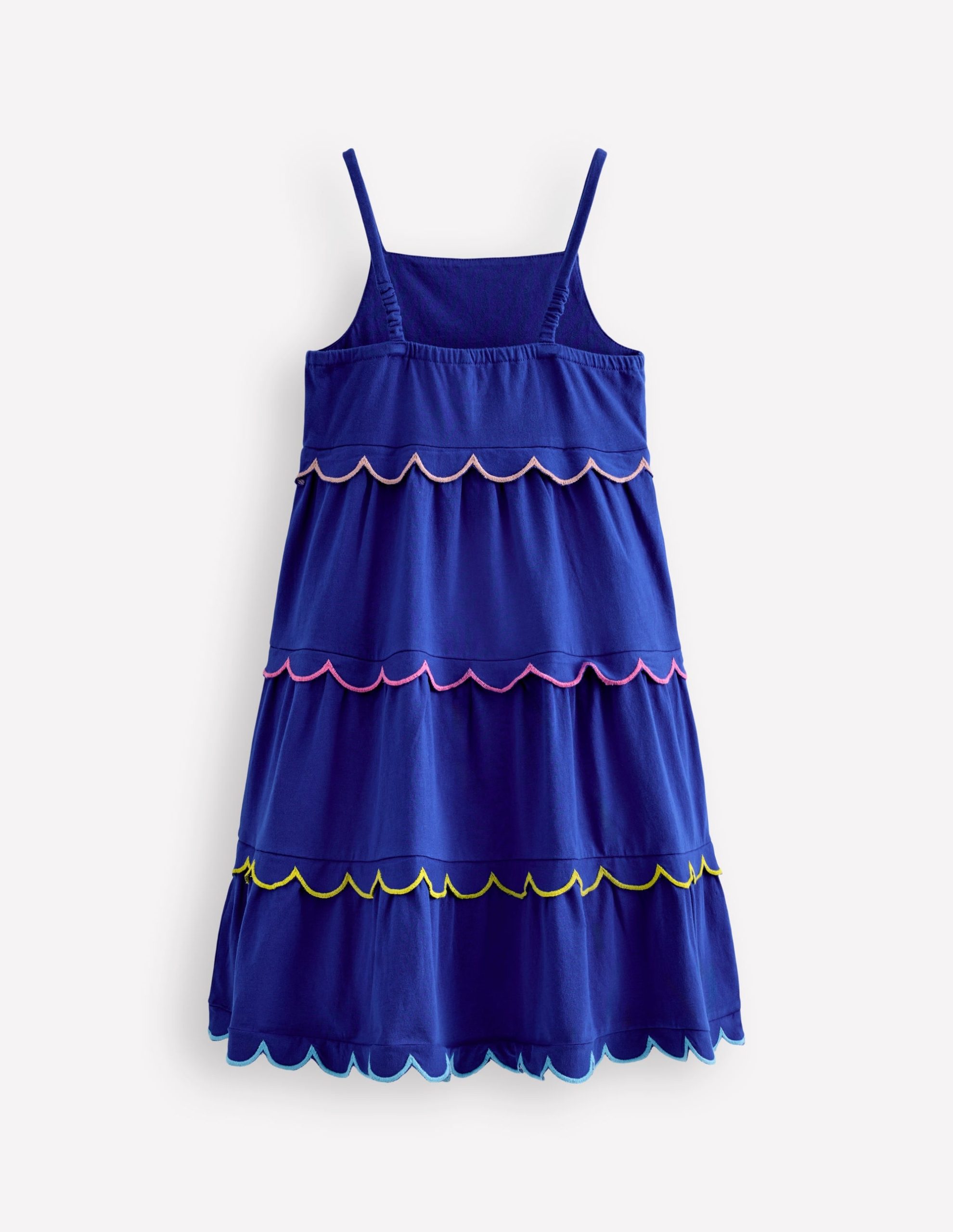 Scallop Tiered Sundress-Sapphire Blue - Image 2
