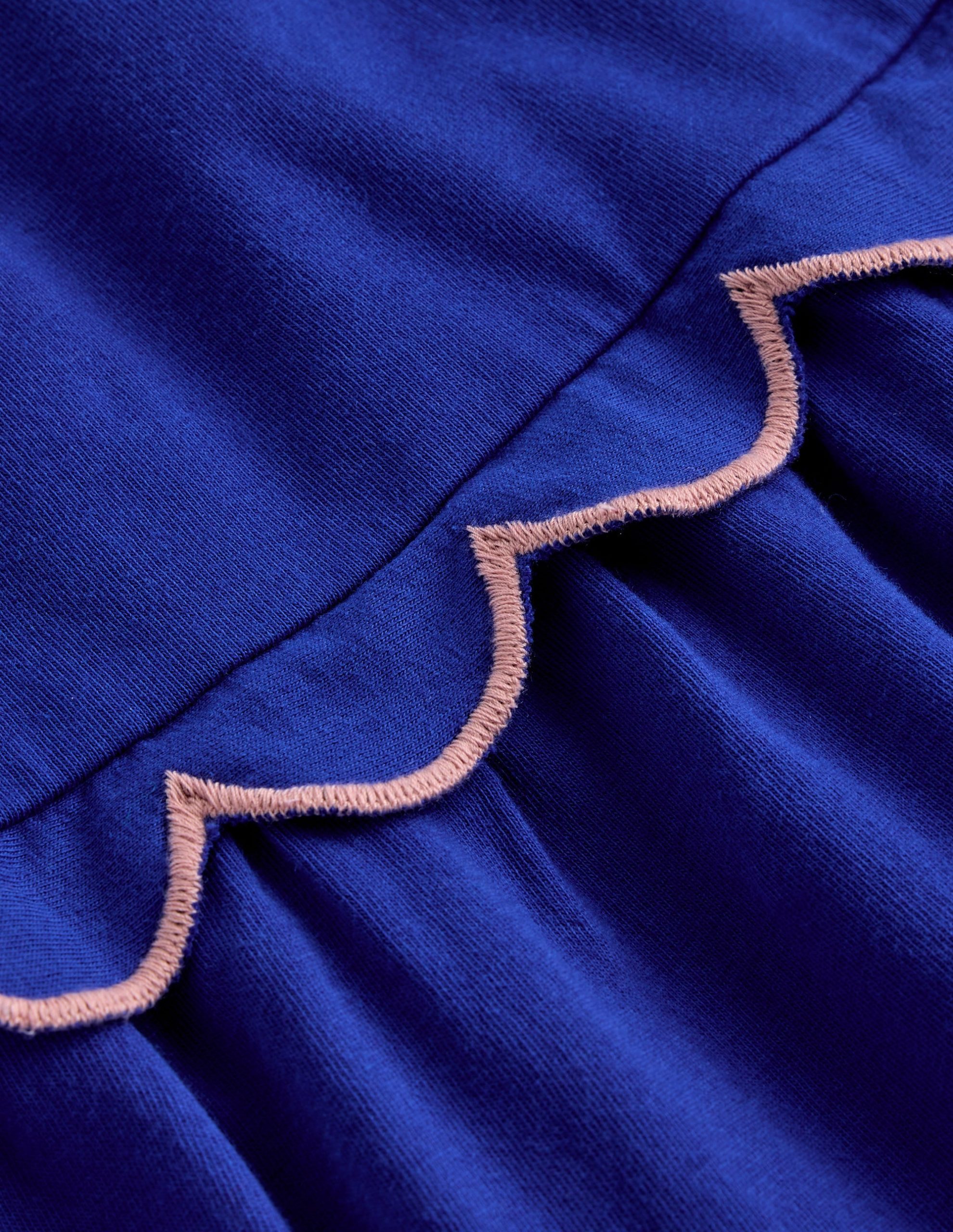 Scallop Tiered Sundress-Sapphire Blue - Image 3