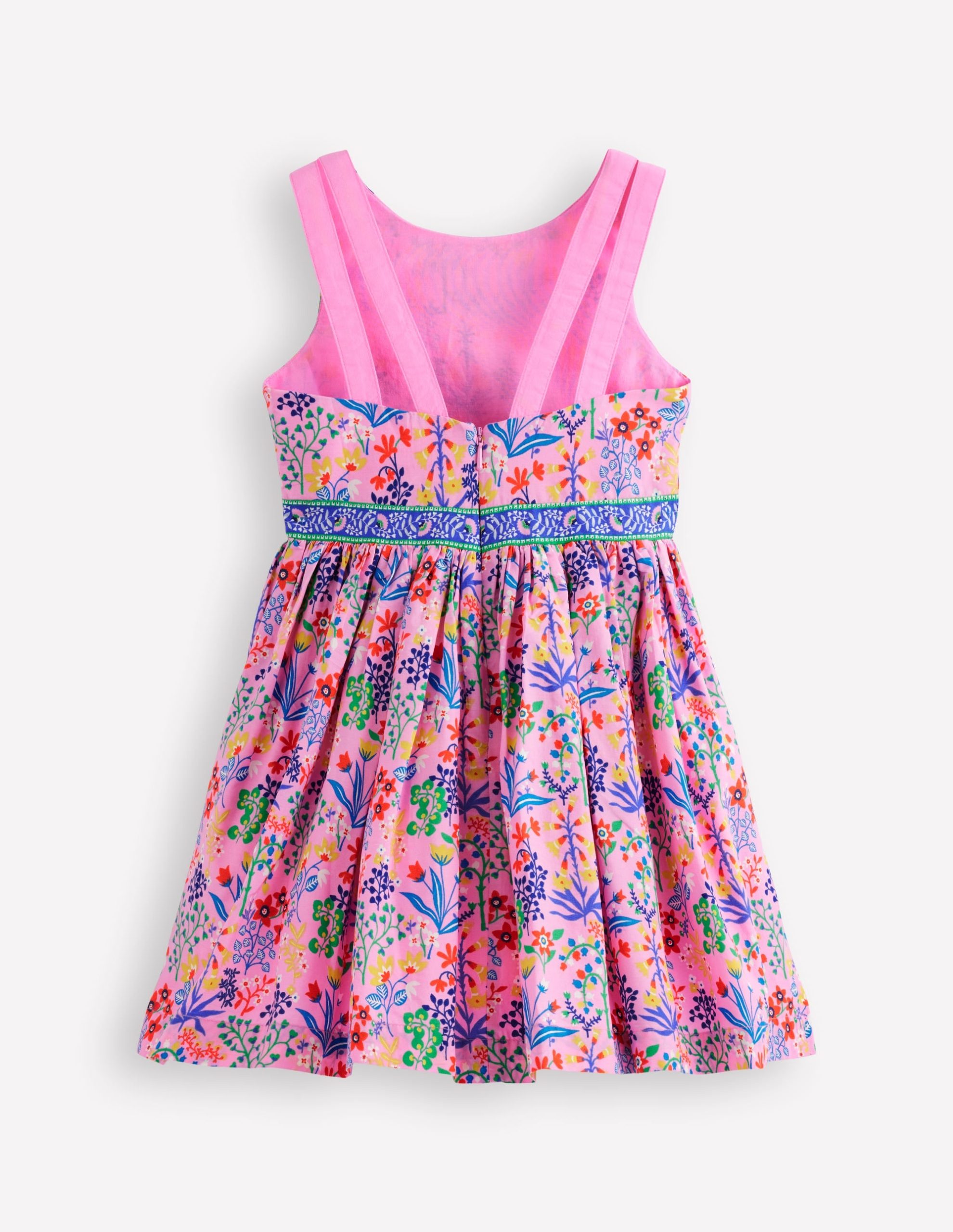 Multi Strap Flare Dress-Meadowsweet Pink Garden Floral - Image 2