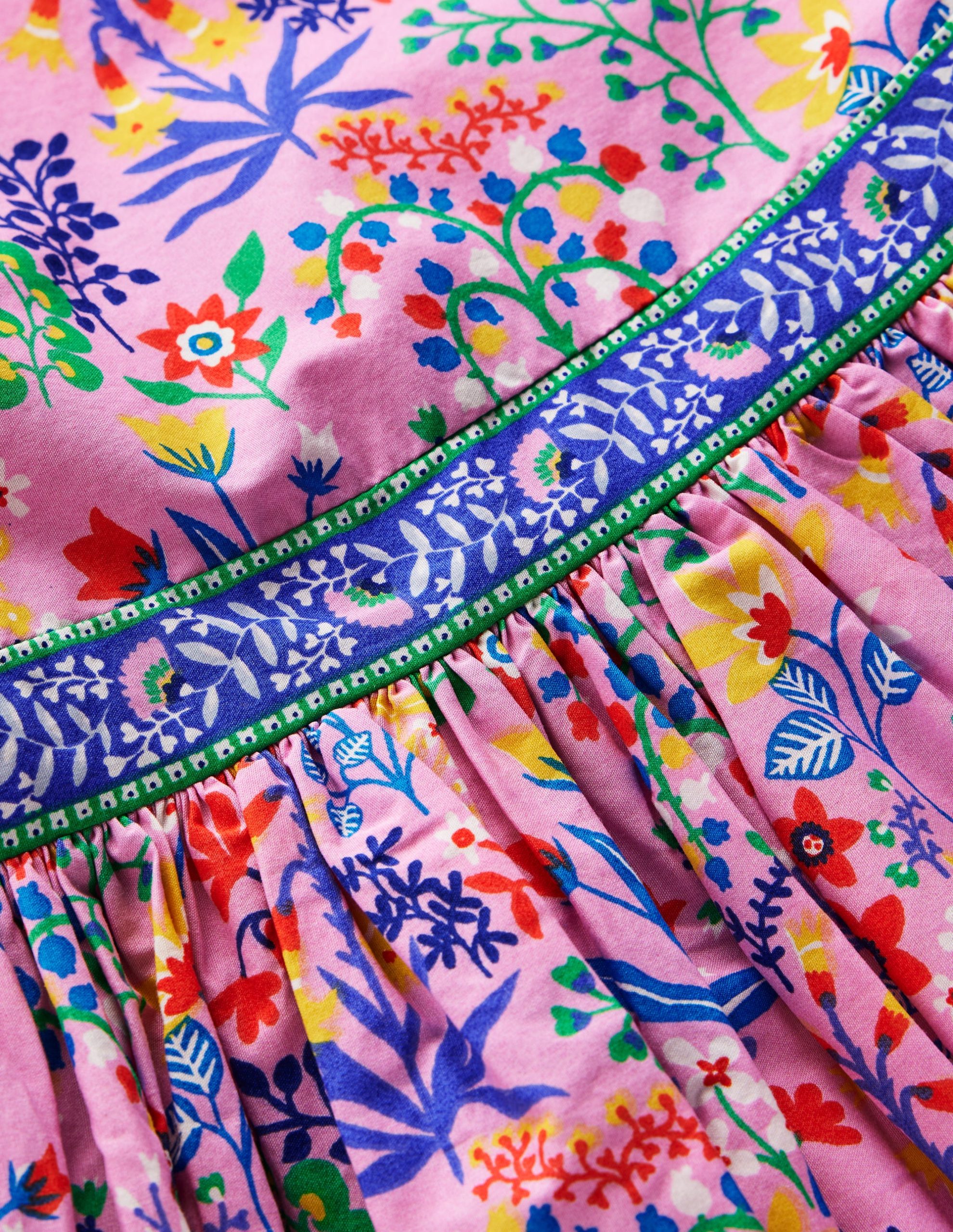 Multi Strap Flare Dress-Meadowsweet Pink Garden Floral - Image 3
