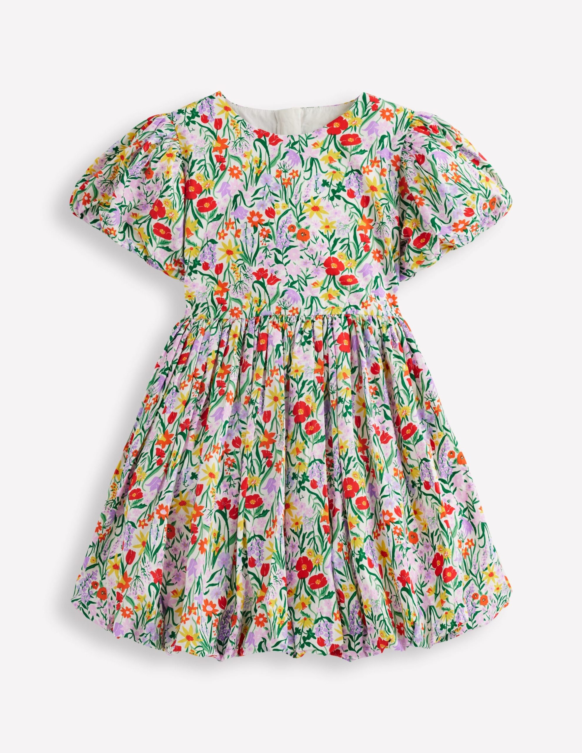 Bubble Hem Dress-Honeysuckle Flower Vine - Image 2