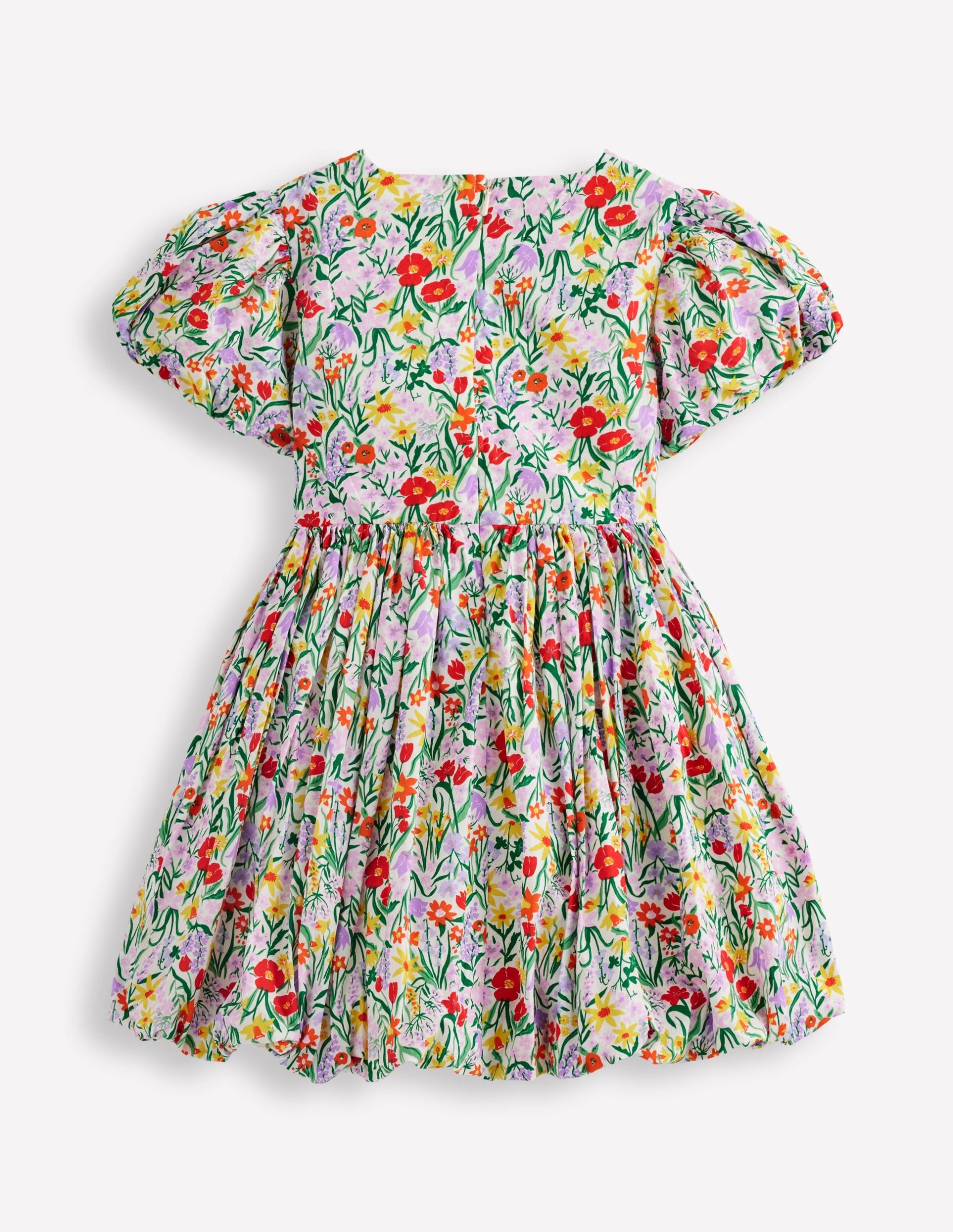 Bubble Hem Dress-Honeysuckle Flower Vine - Image 3