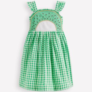Novelty Strappy Dress-Kiwi