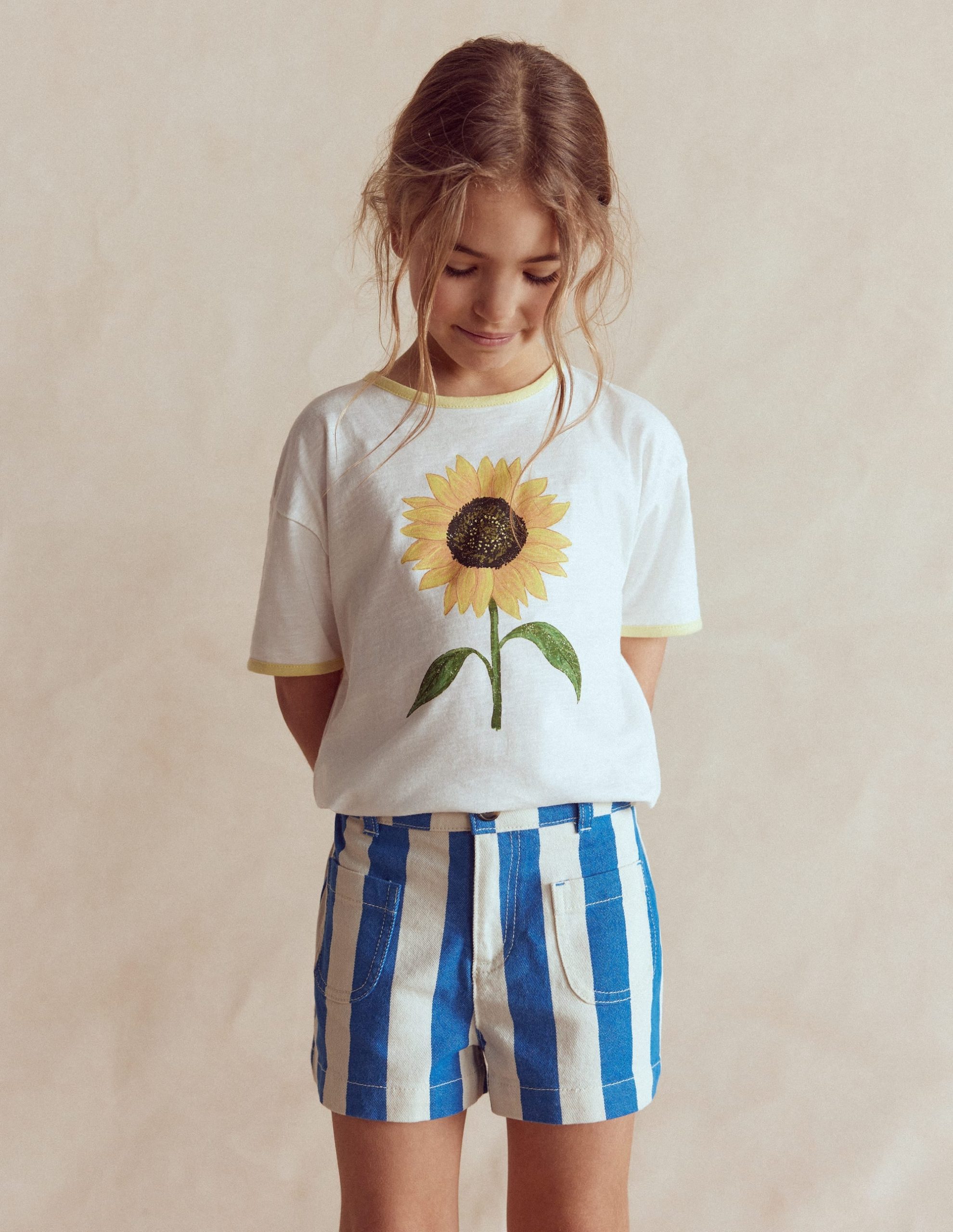 Patch Pocket Shorts-Kingfisher Blue/ Ivory