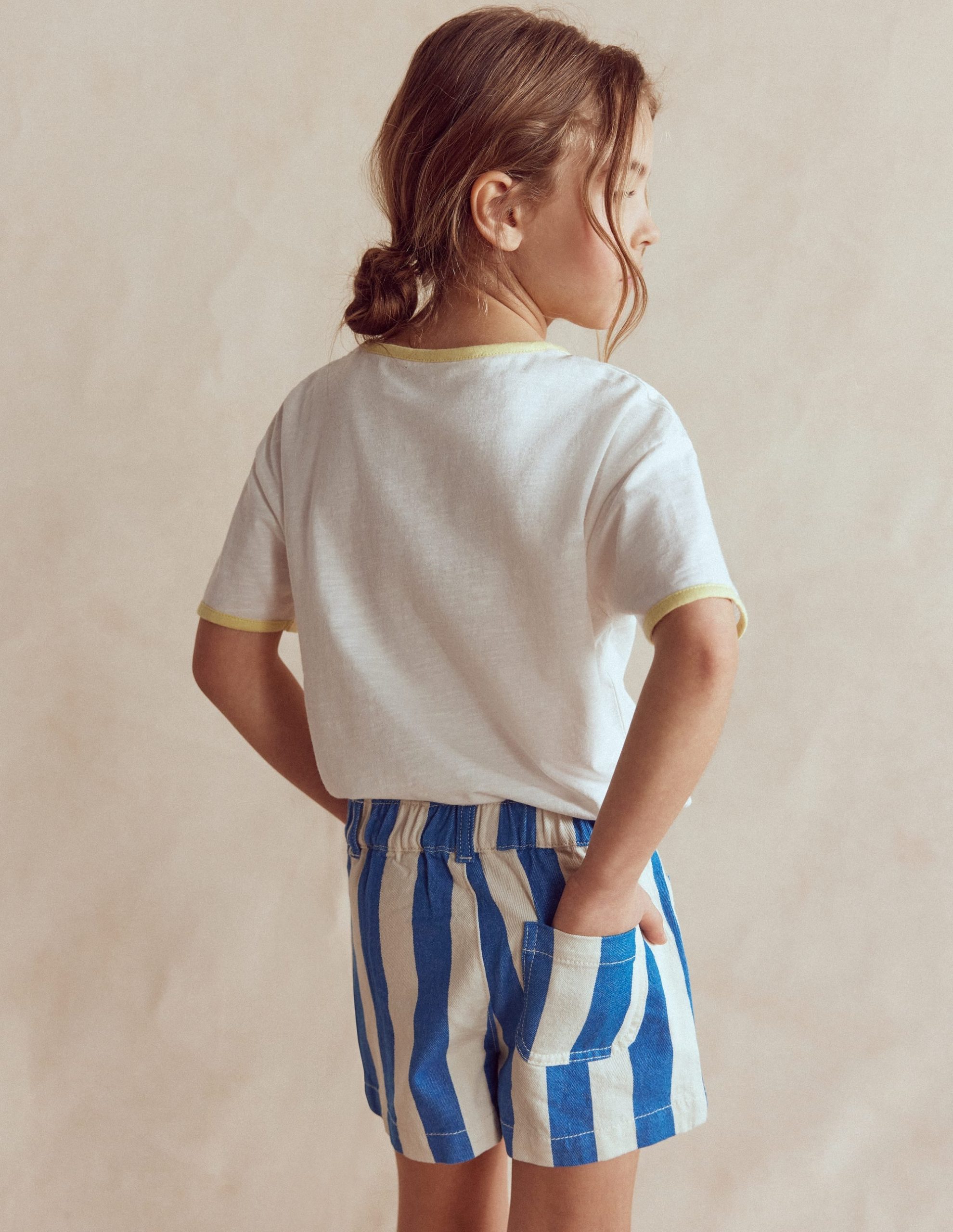 Patch Pocket Shorts-Kingfisher Blue/ Ivory - Image 2