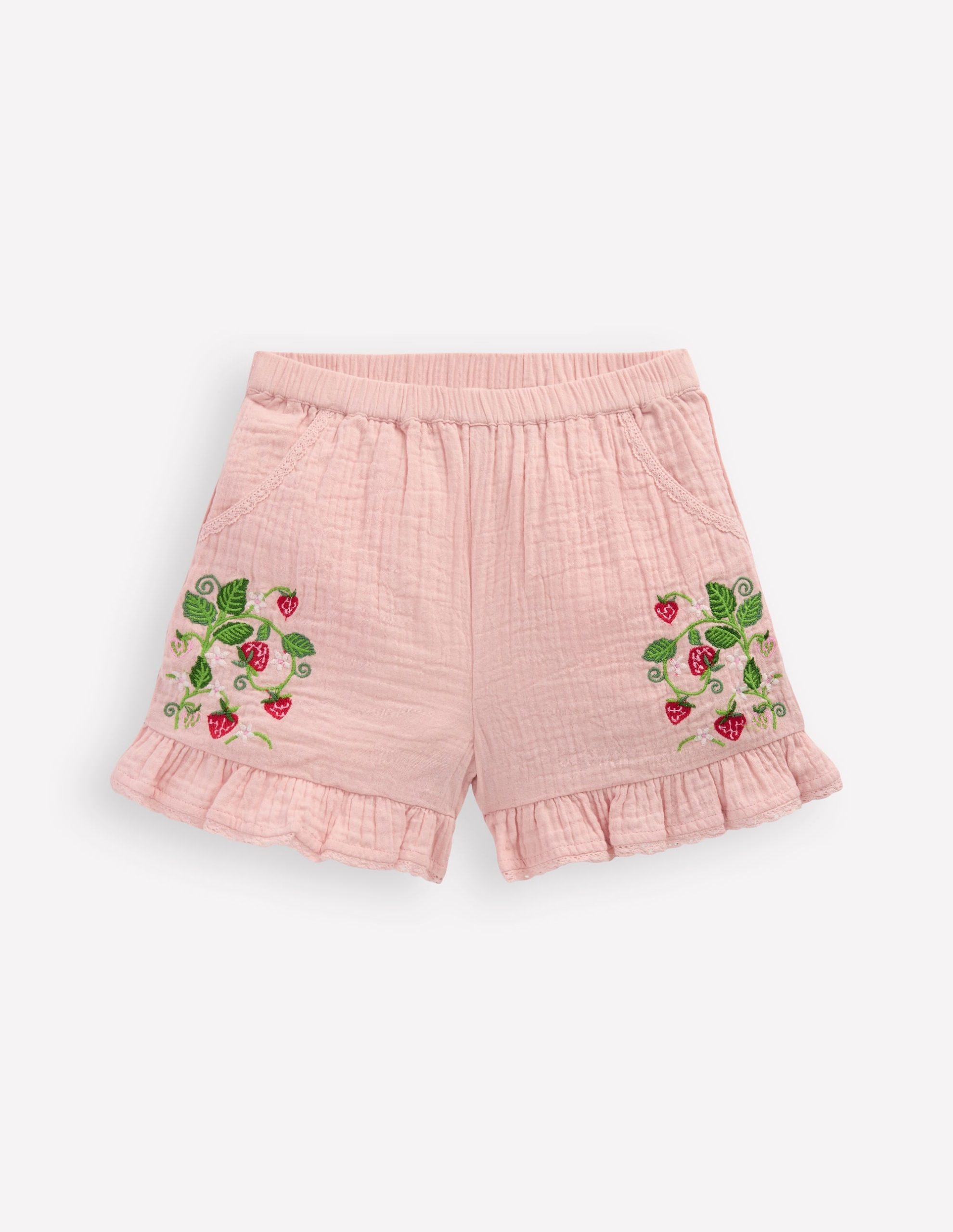 Frill Woven Shorts-Lotus Strawberry - Image 3