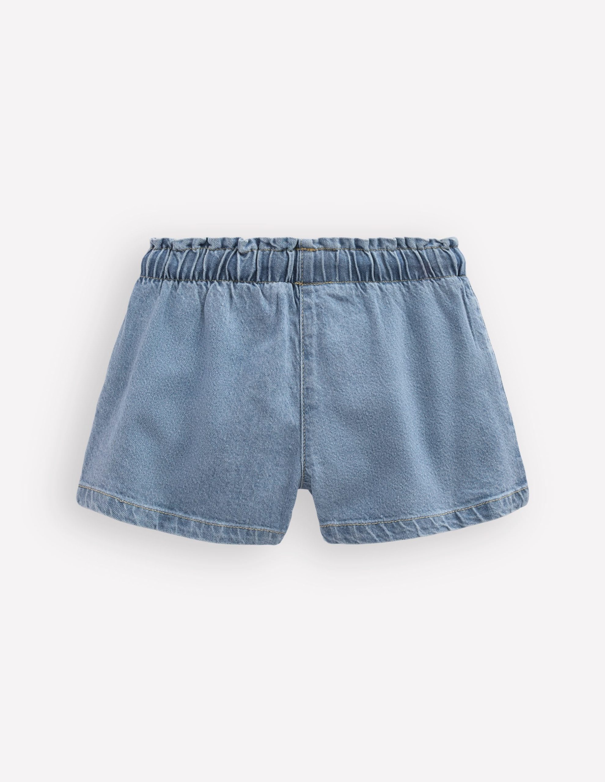 Frill Waist Shorts-Light Wash Denim - Image 2