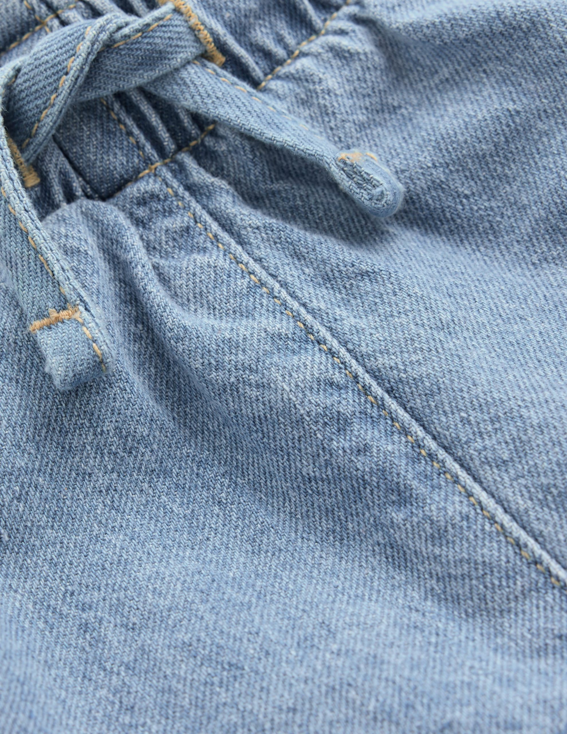 Frill Waist Shorts-Light Wash Denim - Image 3