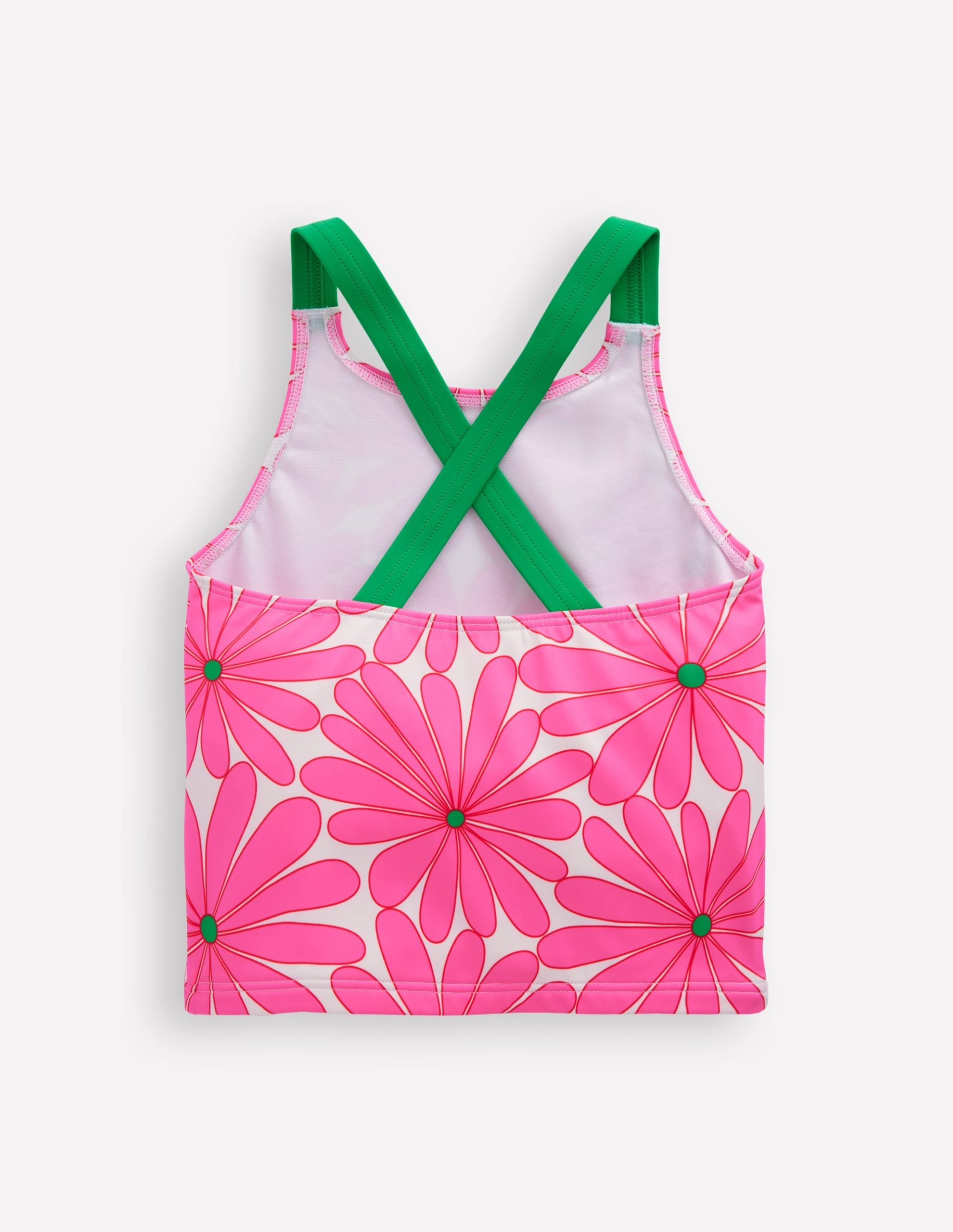 Cross-Back Tankini Top-Festival Pink Daisy - Image 2