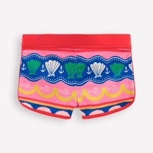 Patterned Swim Shorts-Multi Sea Shell Stripe