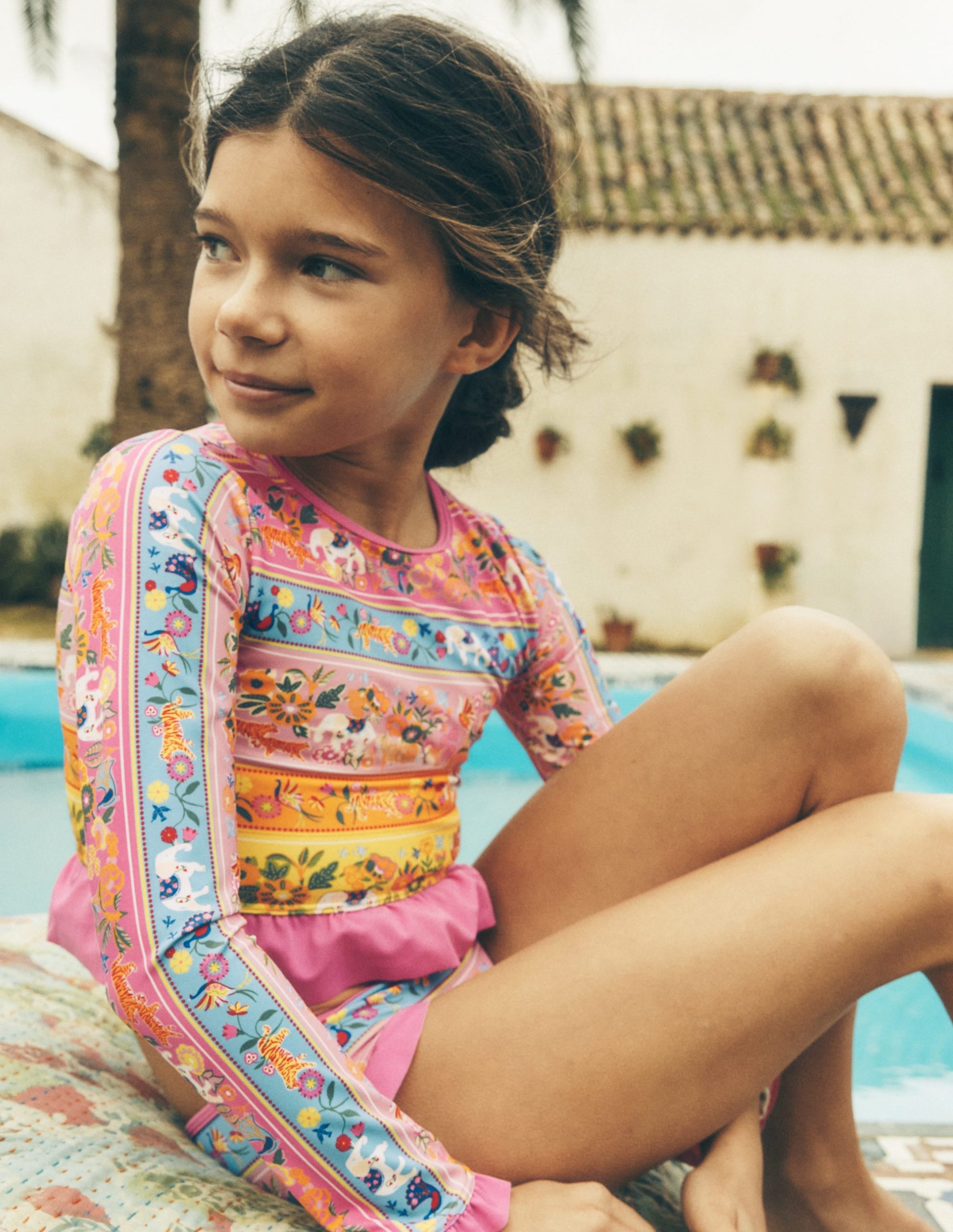 Hem Frill Rash Vest Set-Multi Tropical Animals - Image 4