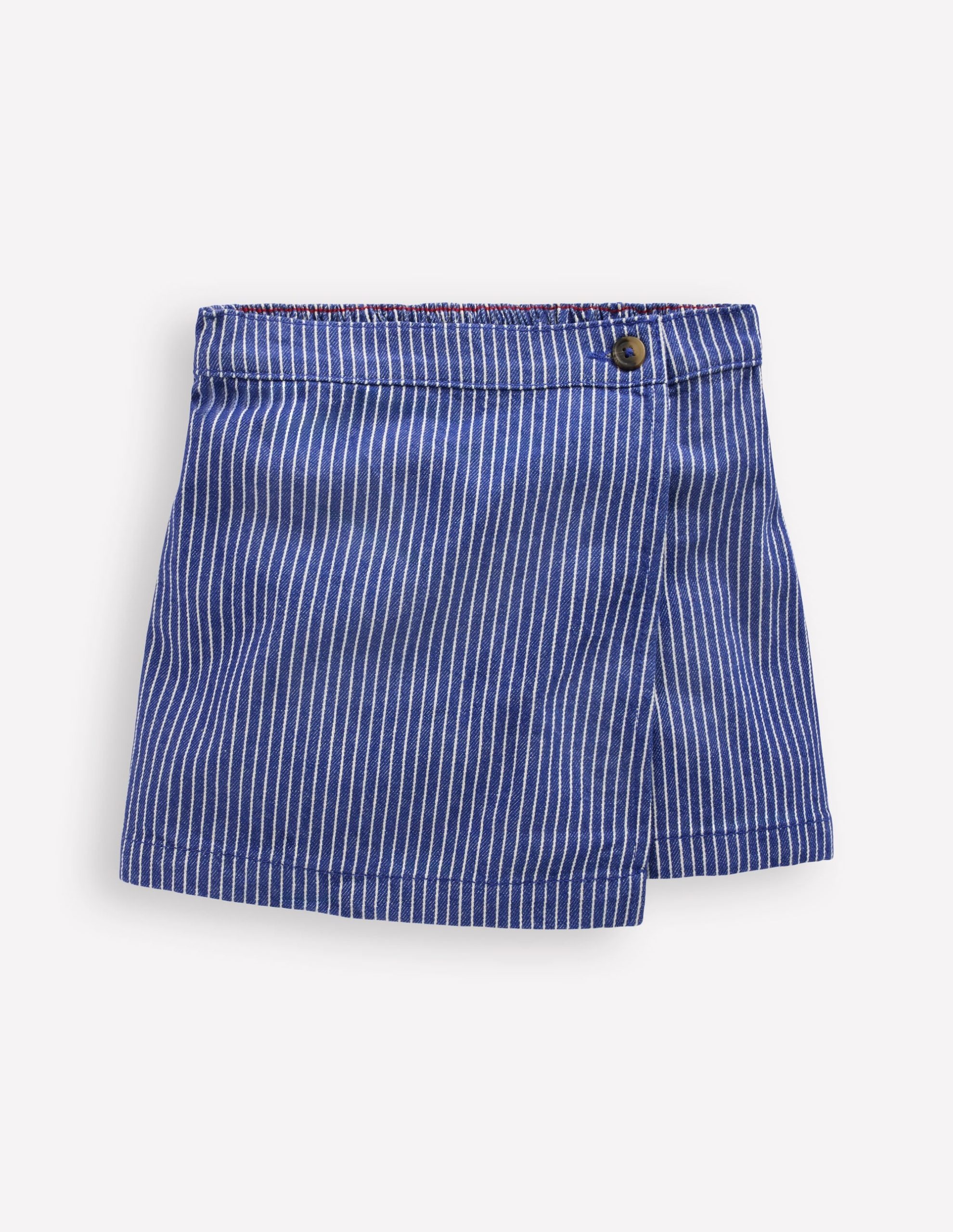 Wrap Woven Skort-Sapphire Blue/ Ivory Stripe - Image 2