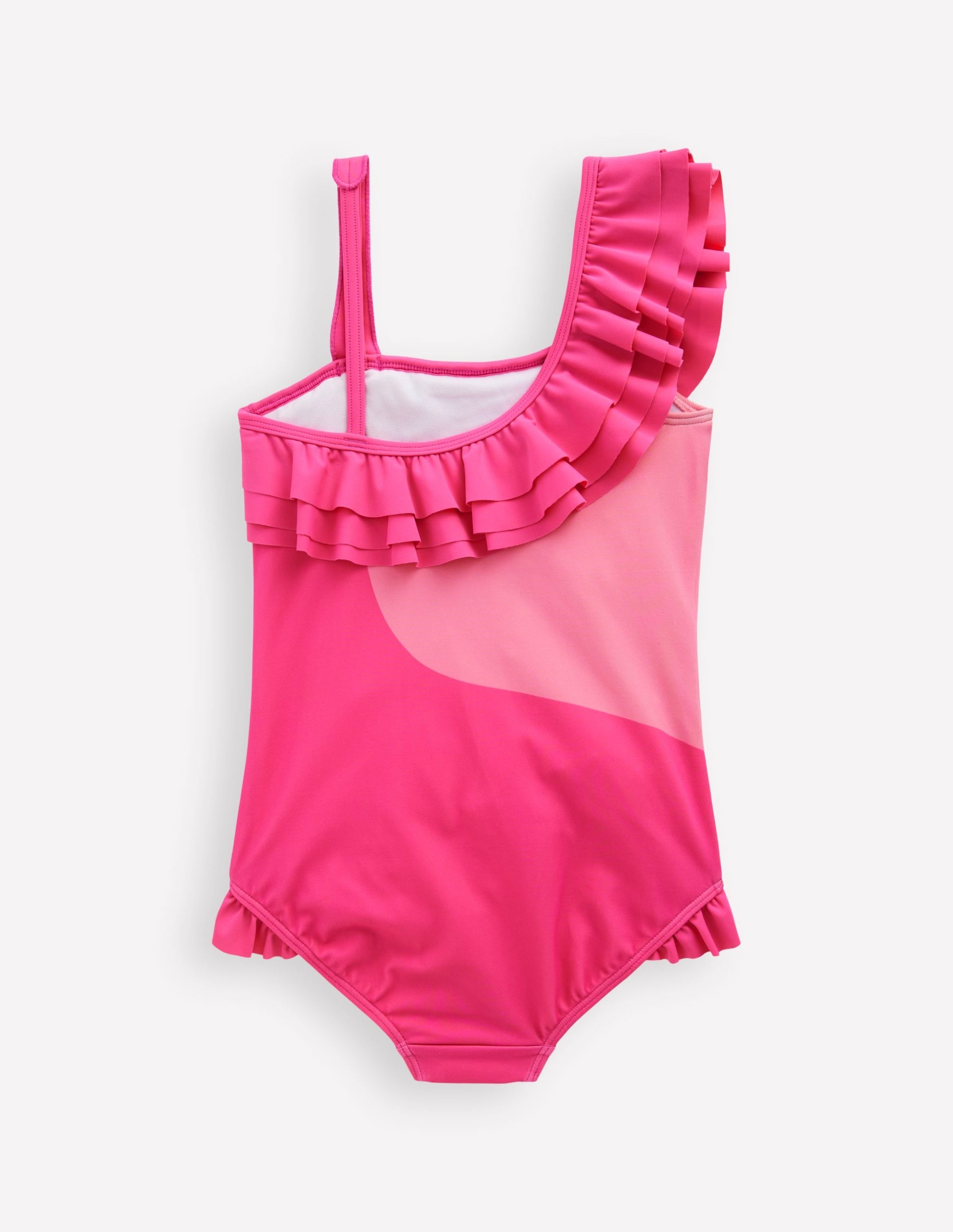 One Shoulder Appliqu?? Swimsuit-Sorbet Pink Flamingo - Image 2