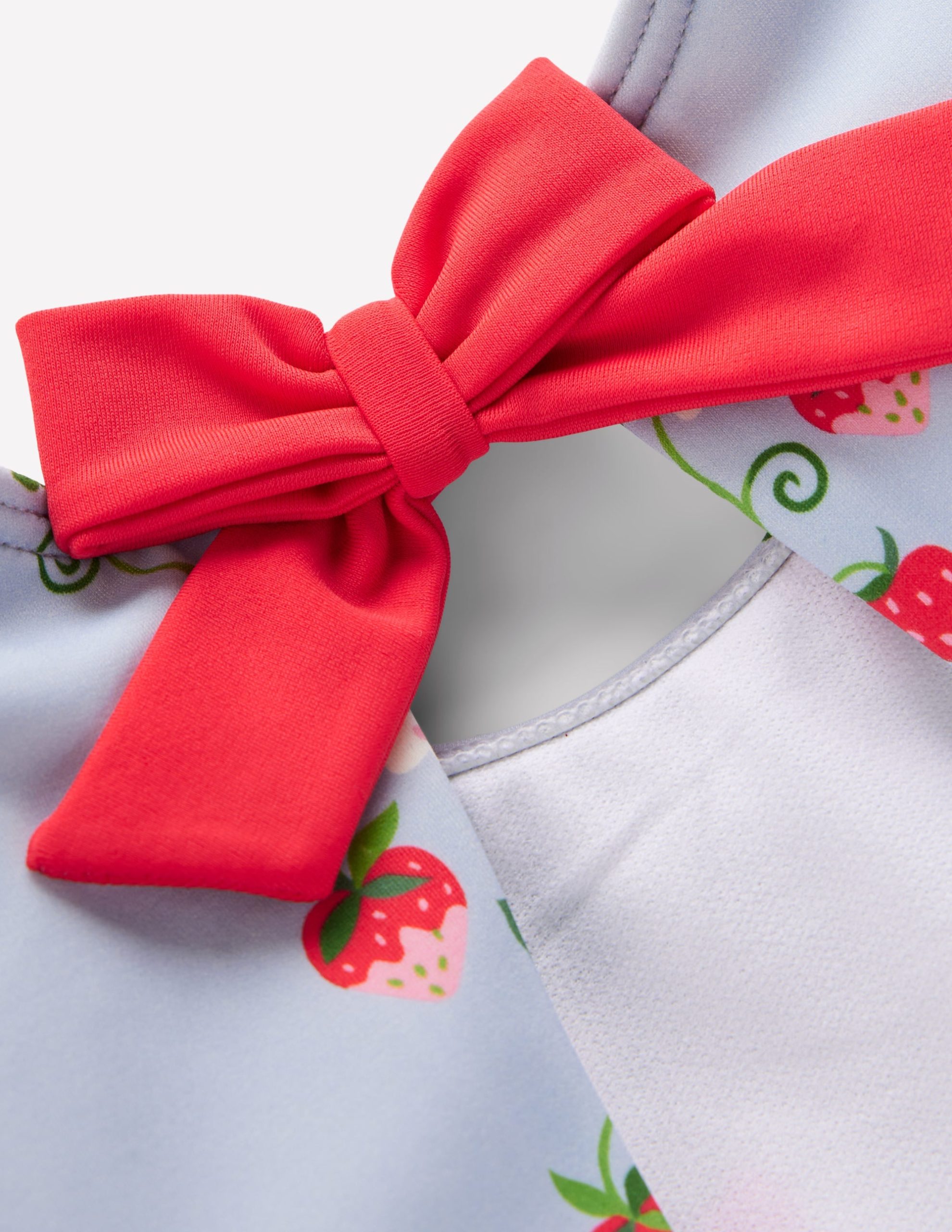 Puff Sleeve Swimsuit-Misty Blue Strawberry Vine - Image 3