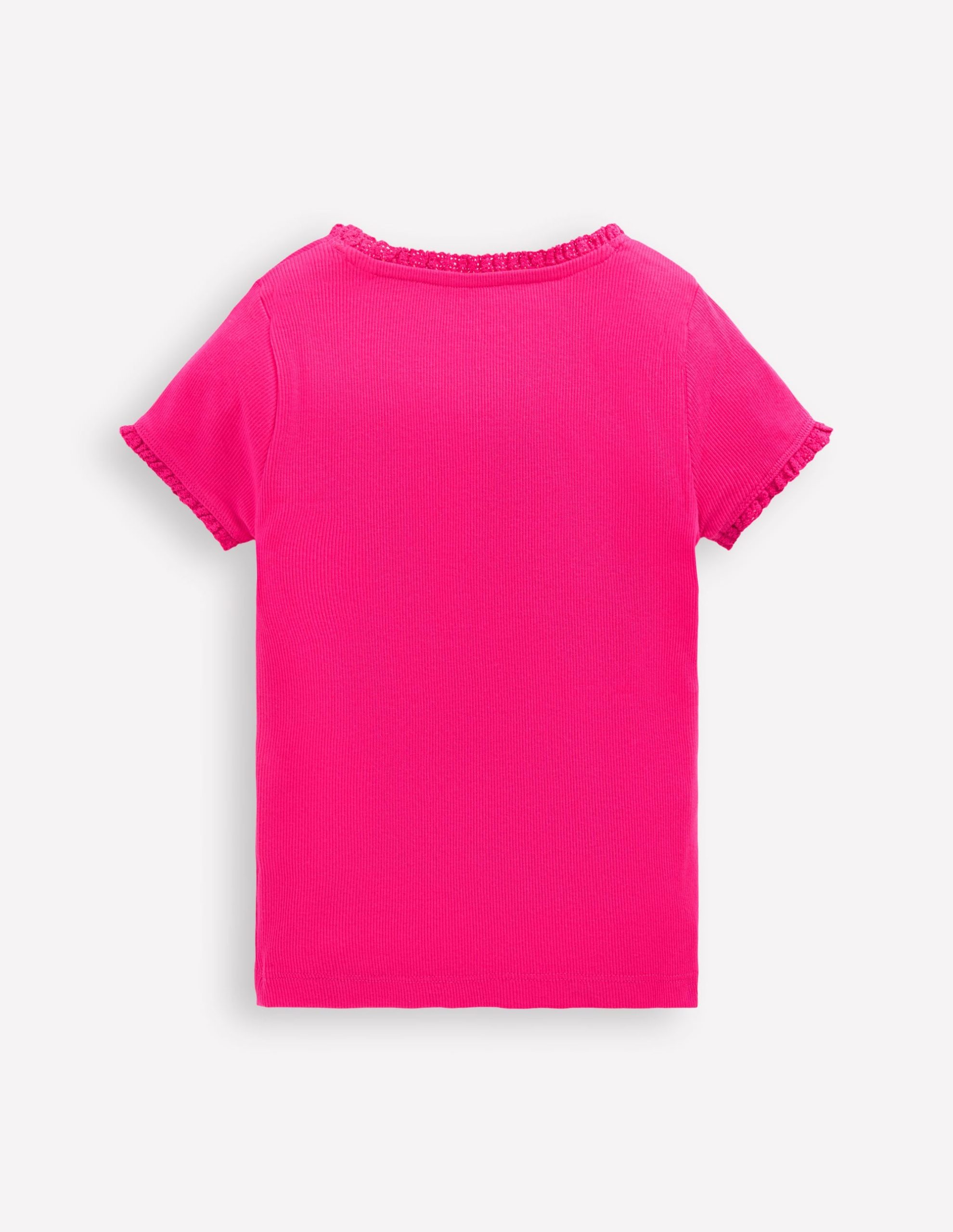 Short Sleeve Ribbed T-shirt-Pink Peony - Image 2
