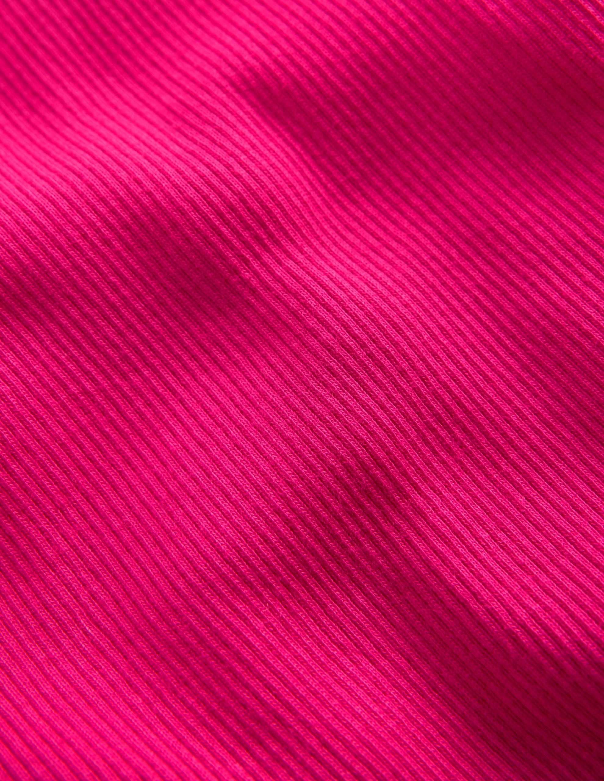 Short Sleeve Ribbed T-shirt-Pink Peony - Image 3