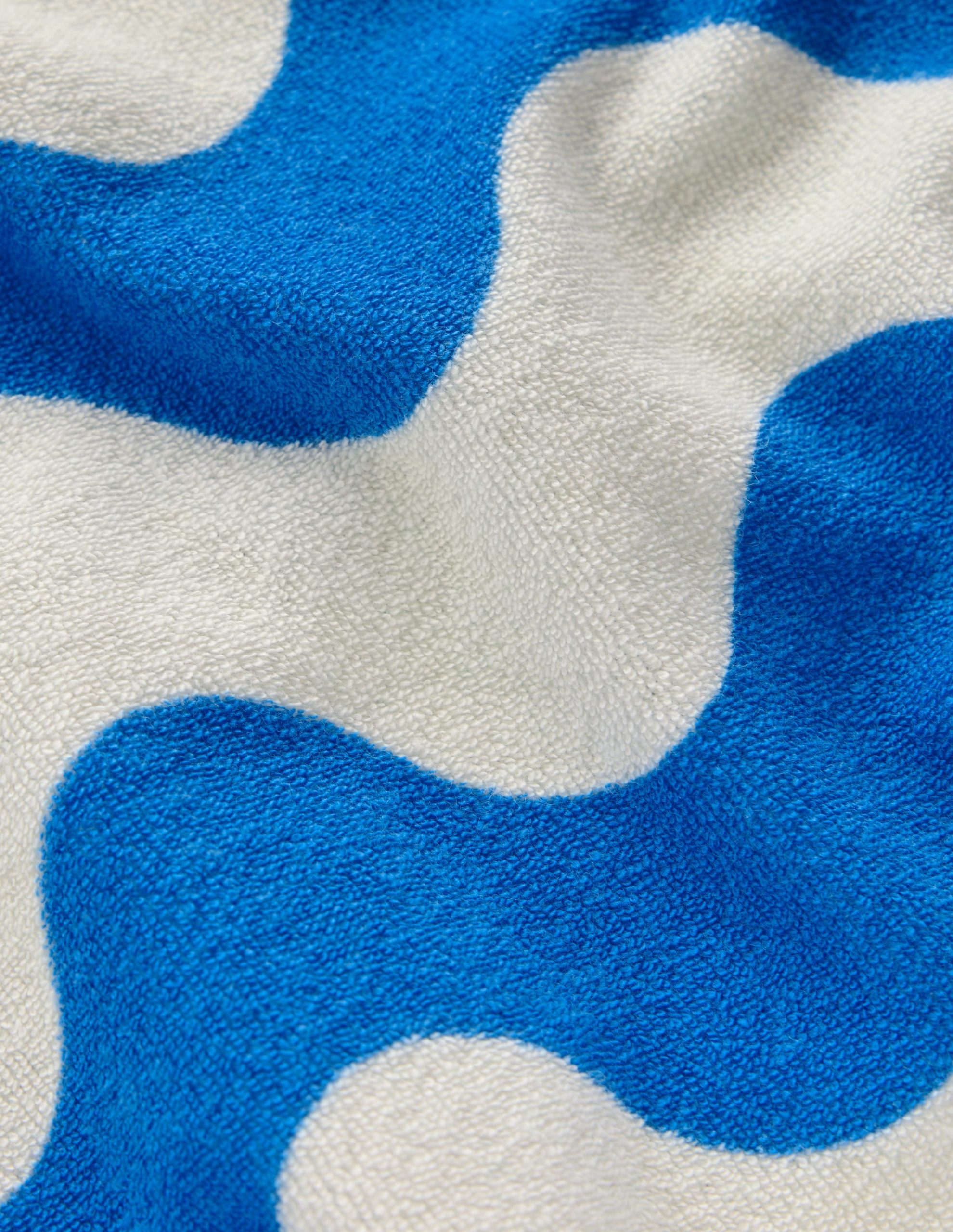 Dropped Shoulder Towelling Top-Blue Wave Stripe - Image 3