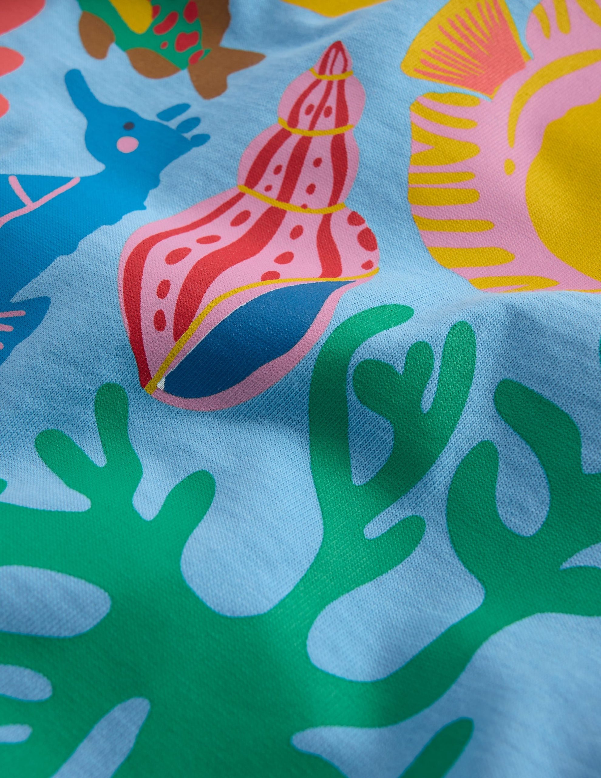 Short Sleeve Printed T-Shirt-Blue Sealife - Image 3