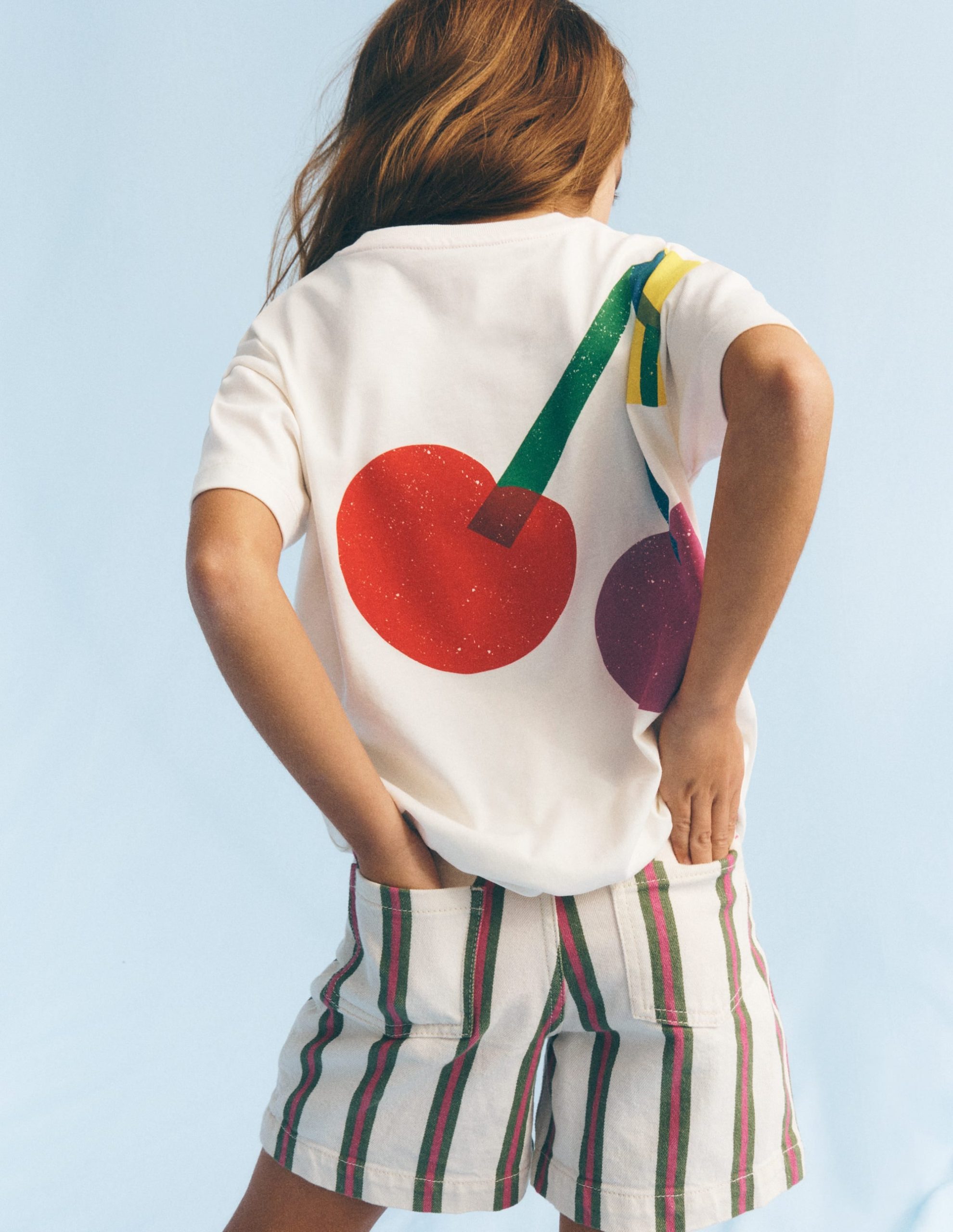 Short Sleeve Printed T-Shirt-Soft Ivory Cherries - Image 4