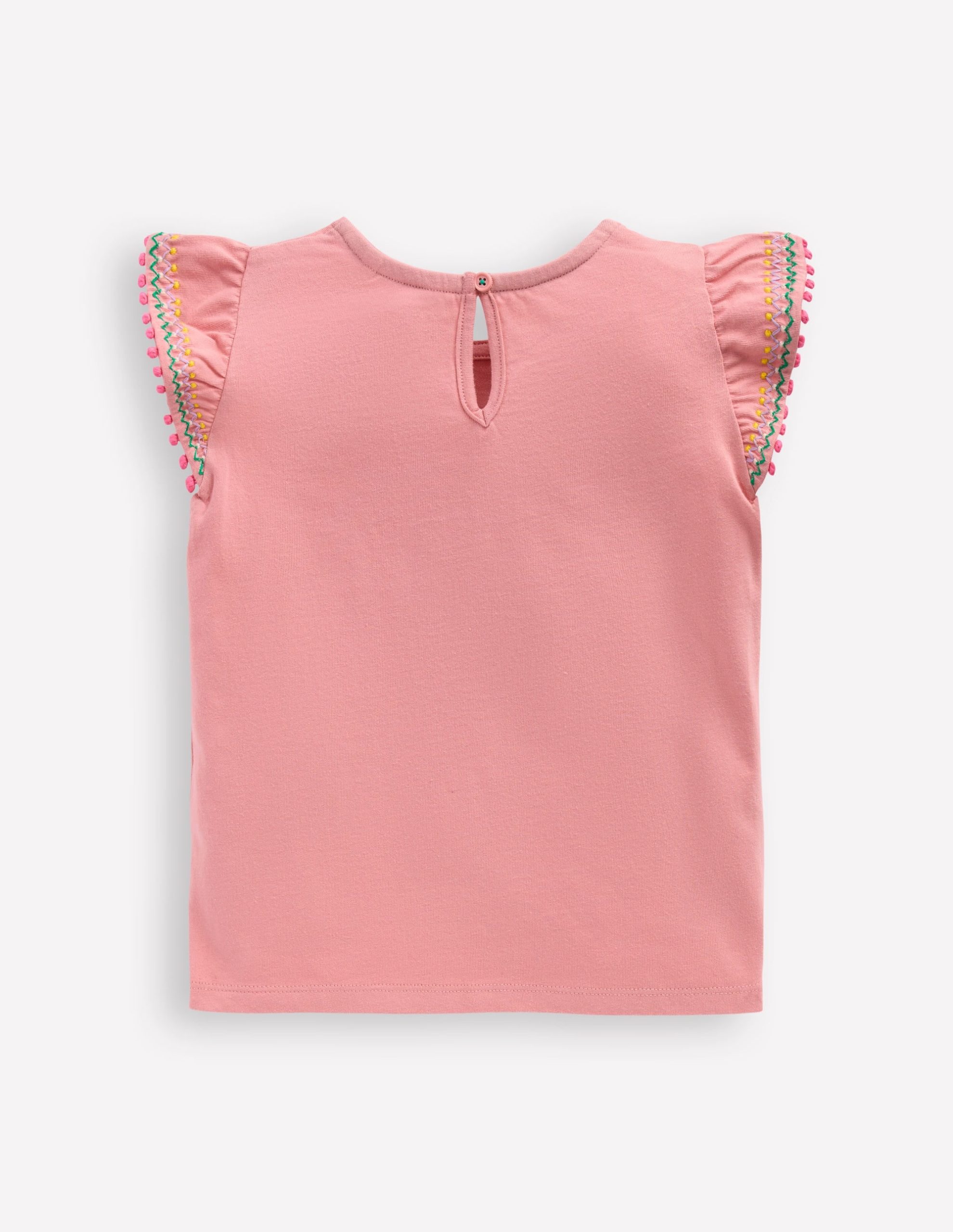 Flutter Sleeve Trim Top-Almond Pink - Image 2