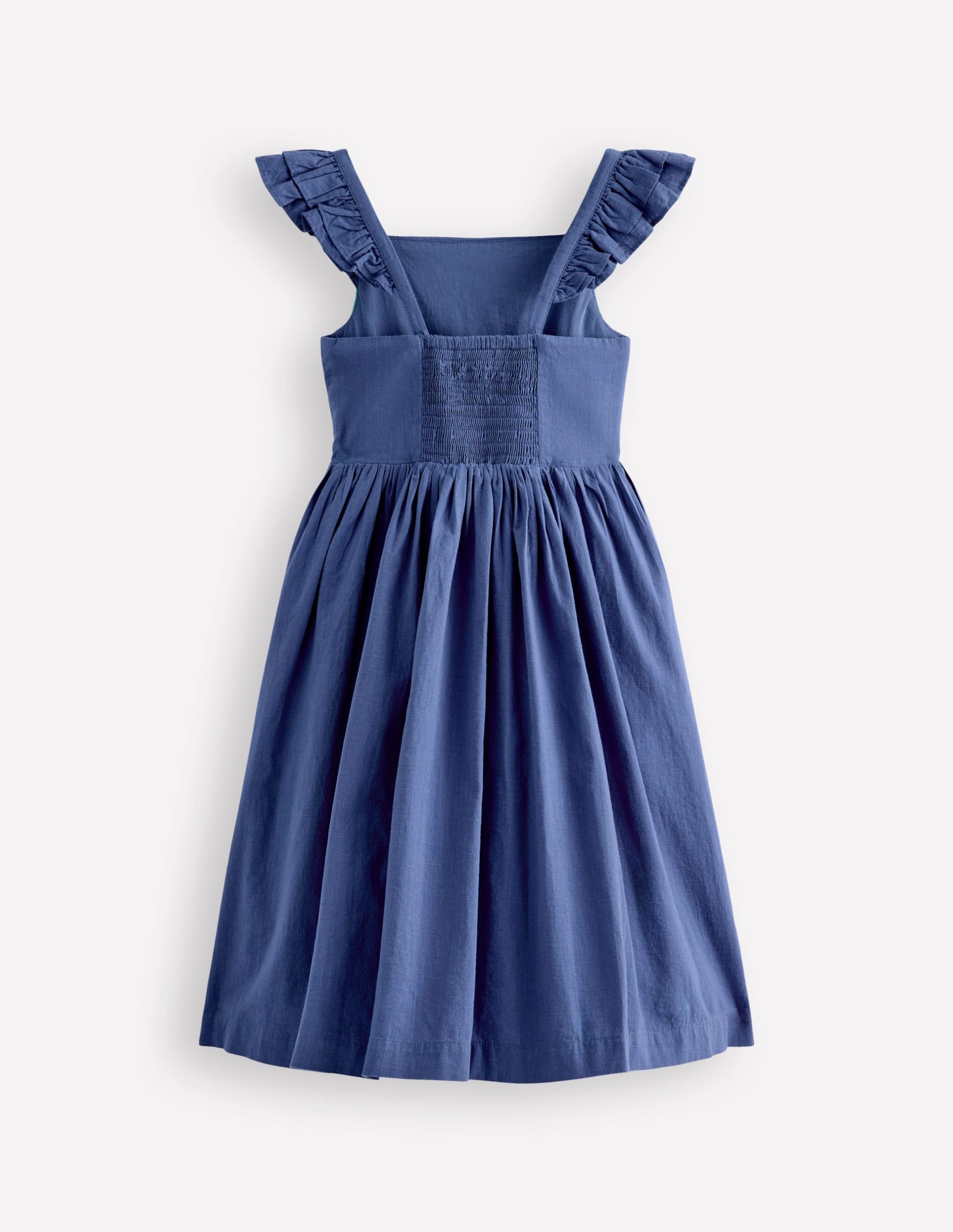 Annalisa Twirly Sundress-Denim Blue Embroidery - Image 2