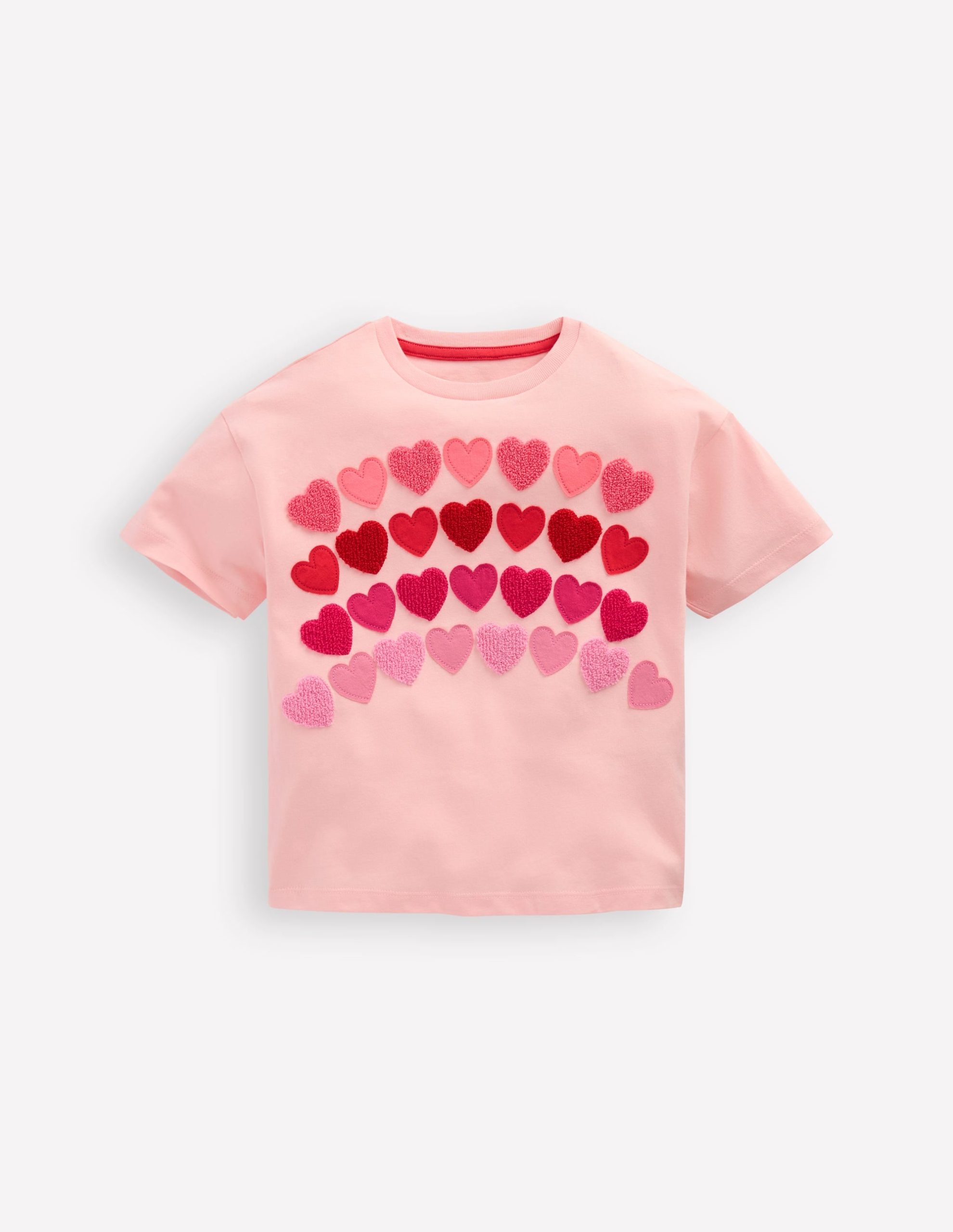 Easy Applique T-shirt-Chalk Pink Heart rainbow