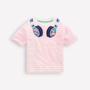 Easy Applique T-shirt-Formica Pink/ Ivory Headphones