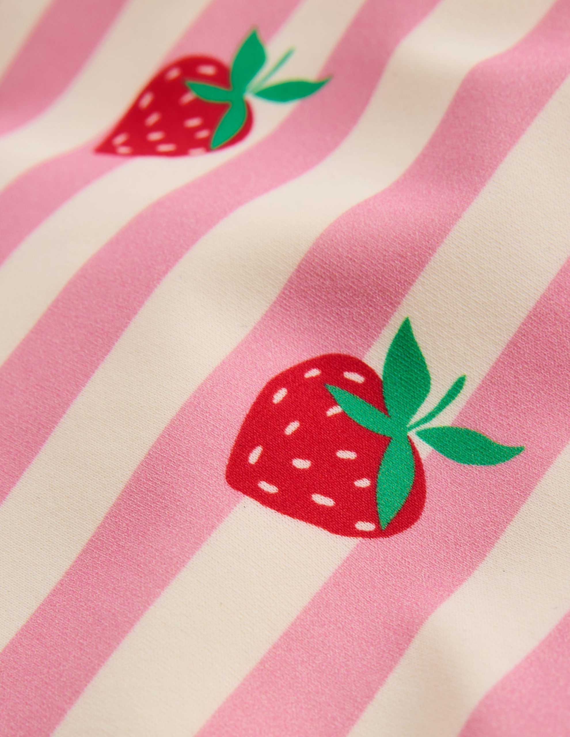 Cross-Back Printed Swimsuit-Pink Strawberry Stripe - Image 3