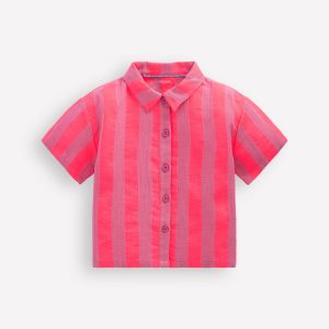 Short Sleeve Relaxed Shirt-Formica Pink Stripe