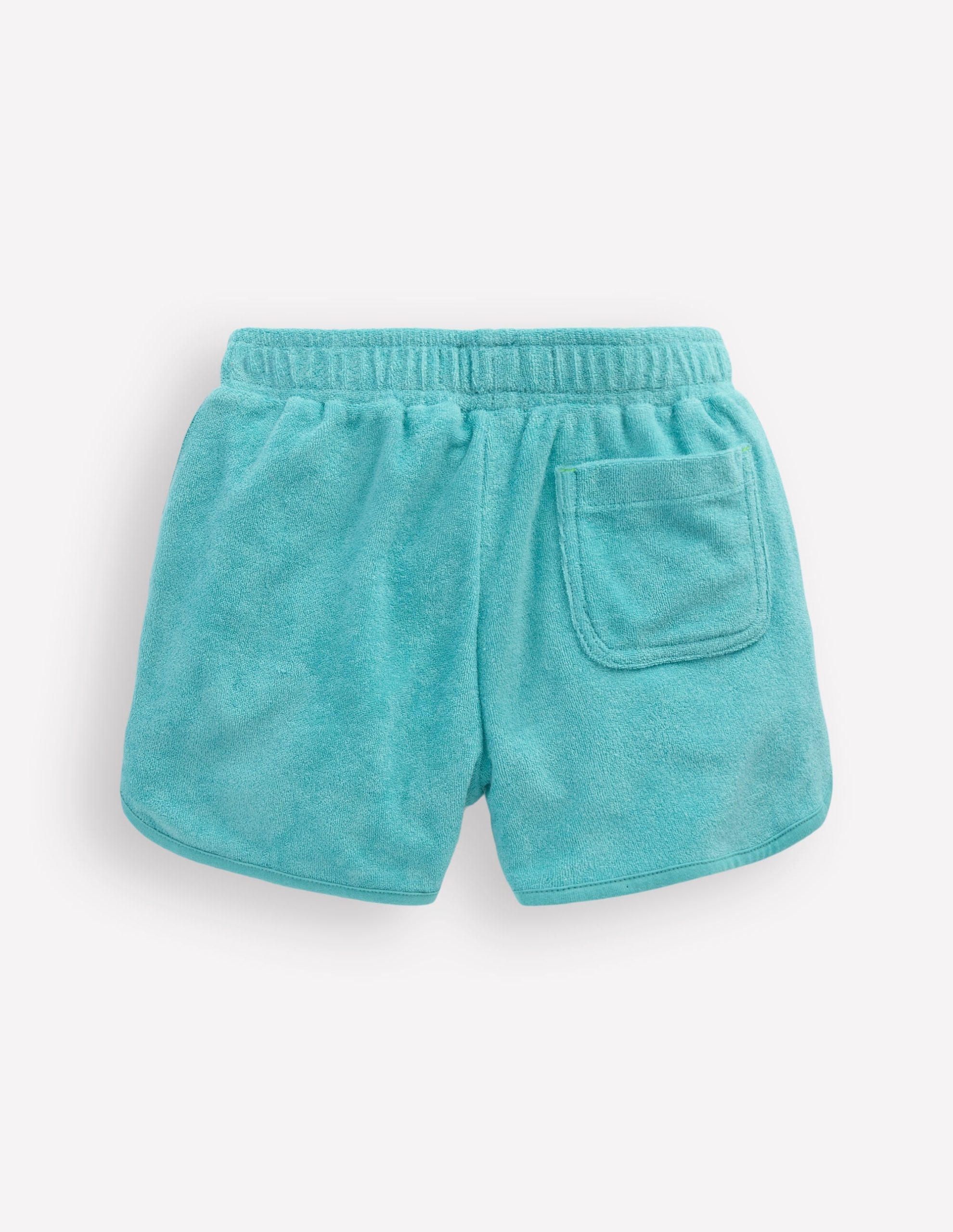 Towelling Embroidered Shorts-Blue Embroidery - Image 2
