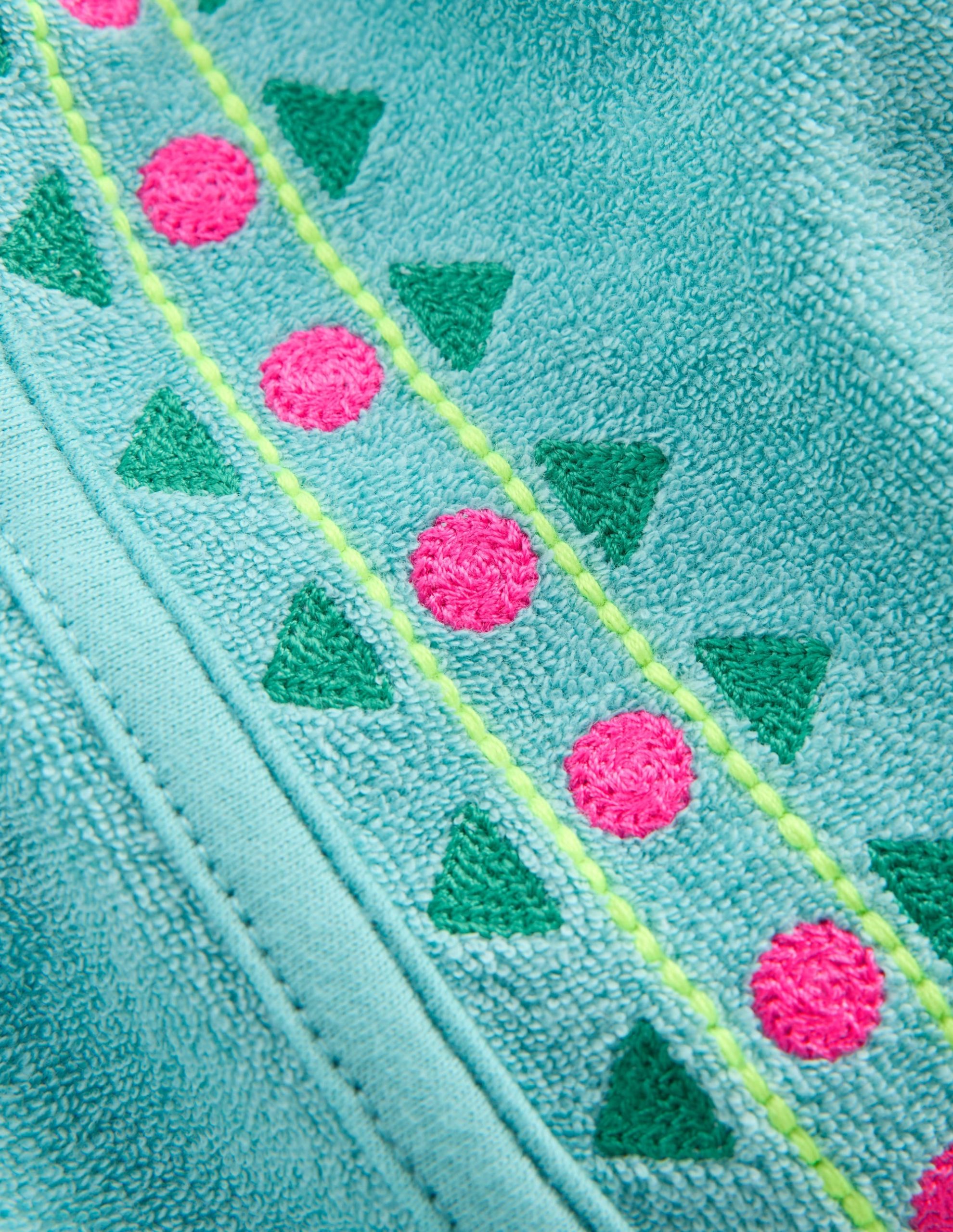 Towelling Embroidered Shorts-Blue Embroidery - Image 3