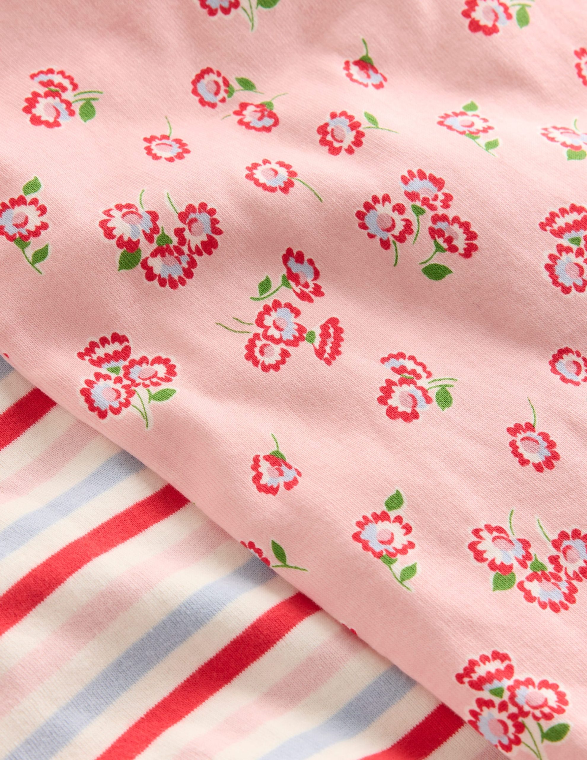 Twin Pack Short Pajamas-Chalk Pink Daisy - Image 3