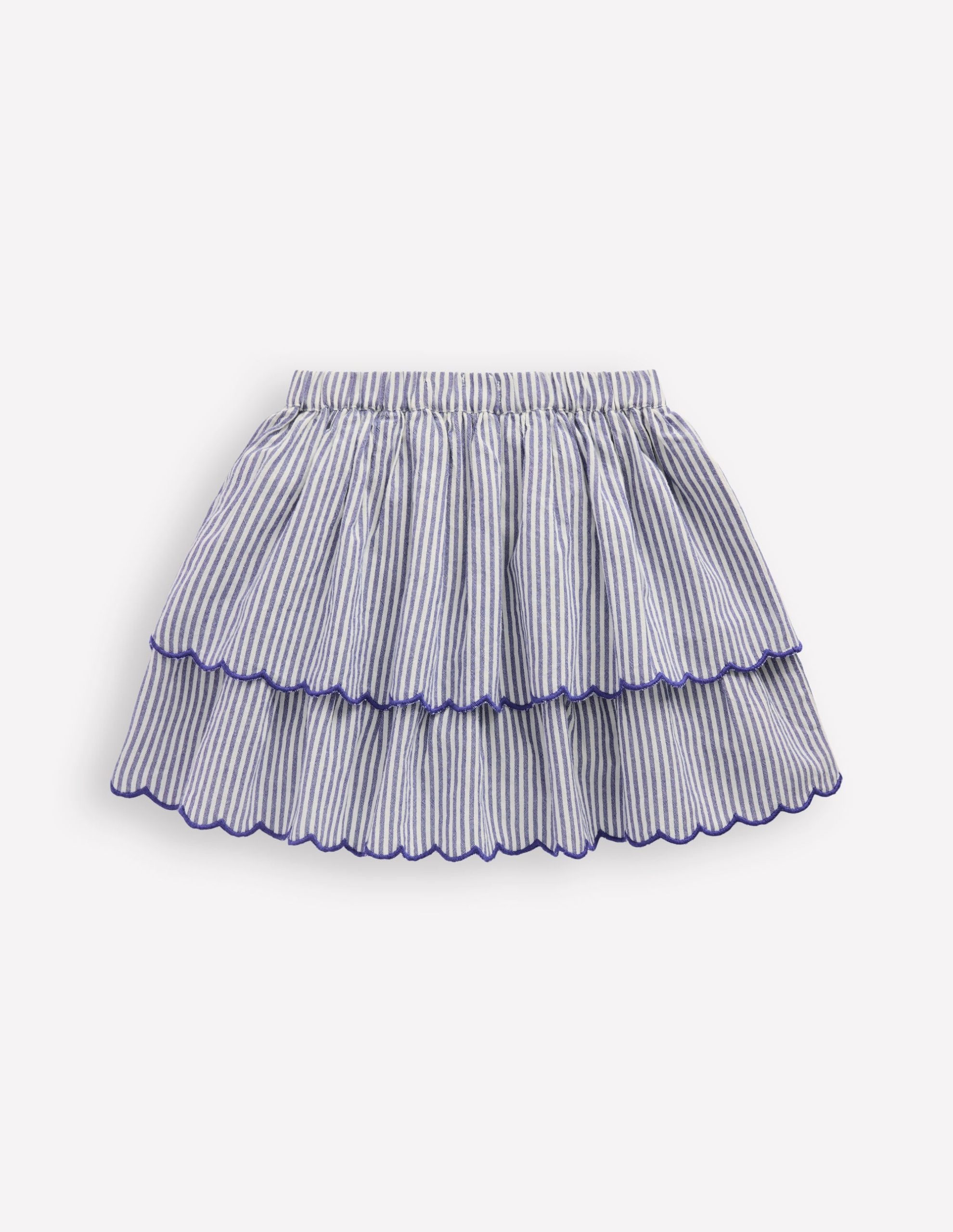 Trim Detail Skirt-Blue and Ivory Stripe - Image 2