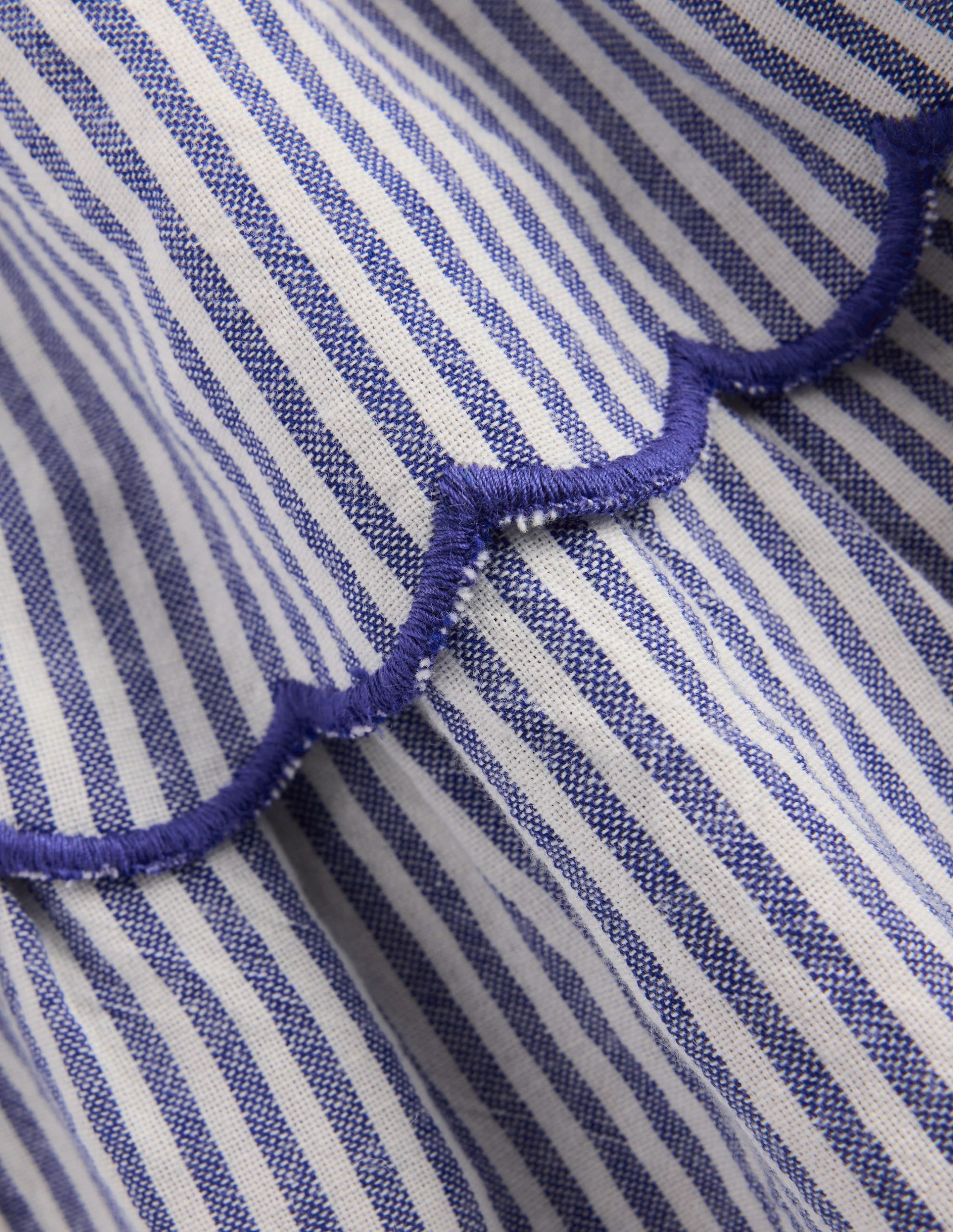 Trim Detail Skirt-Blue and Ivory Stripe - Image 3