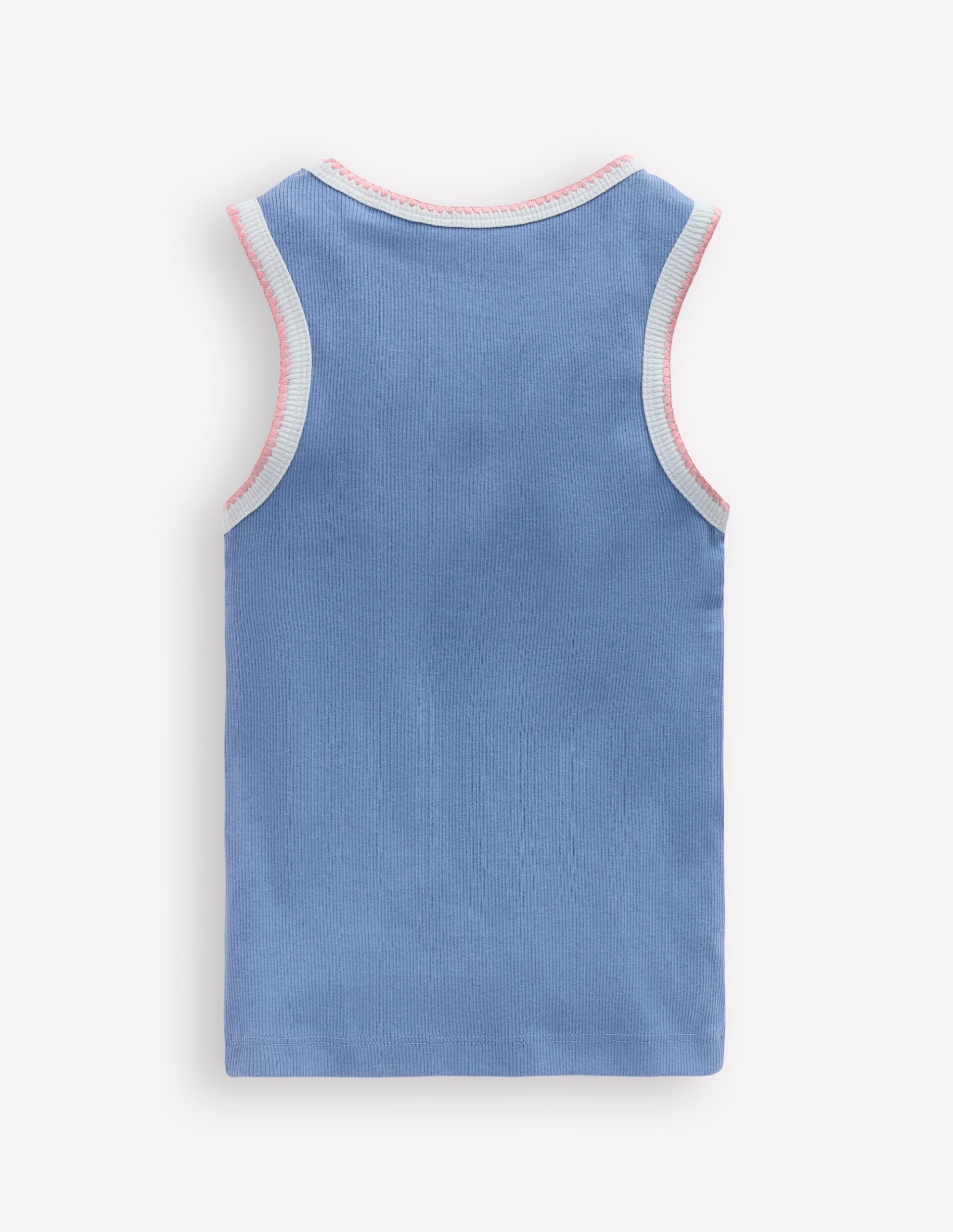 Crochet Trim Ribbed Vest-Light Blue - Image 2