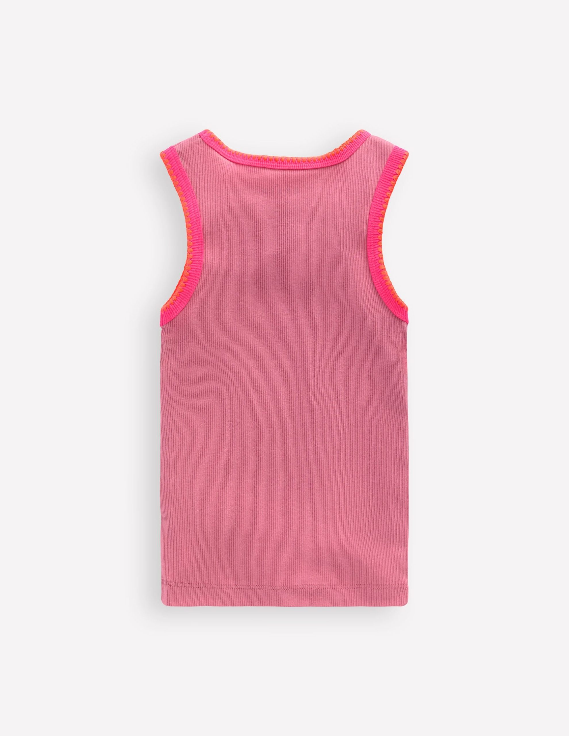 Crochet Trim Ribbed Vest-Pink Haze - Image 2