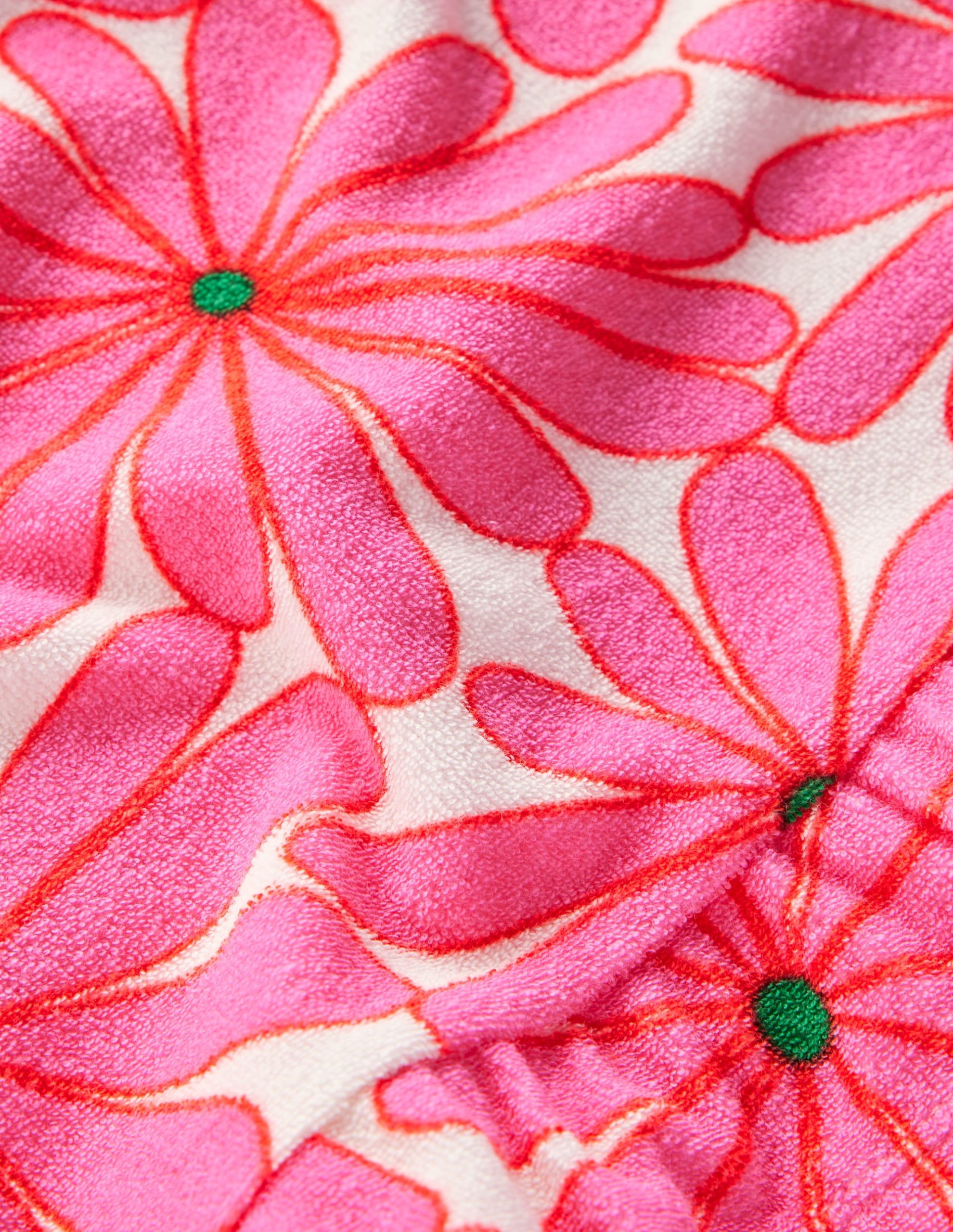 Peplum Towelling Top-Festival Pink Giant Daisy - Image 3