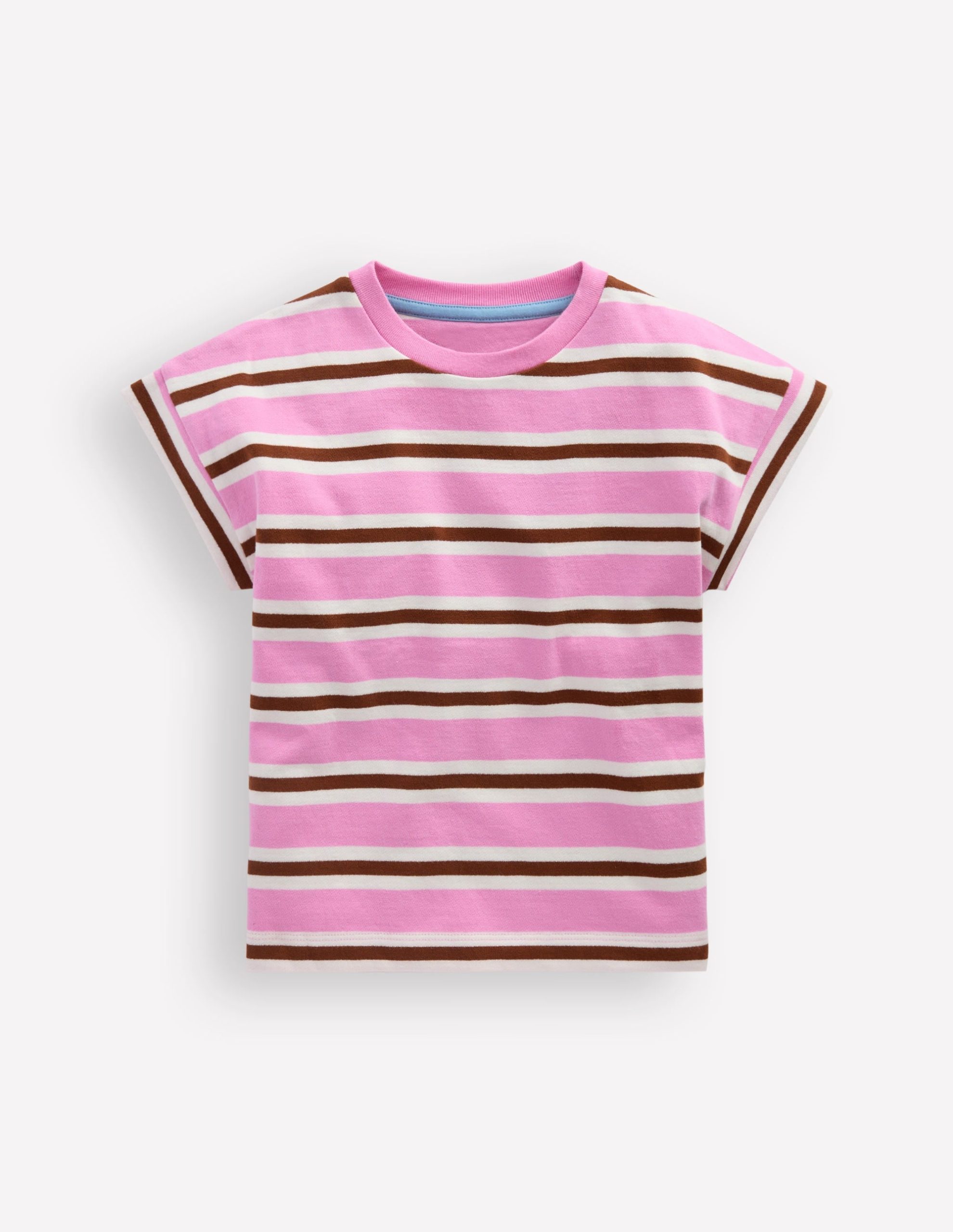 Short Sleeve Sweat Top-Water Lilly Pink/ Russet
