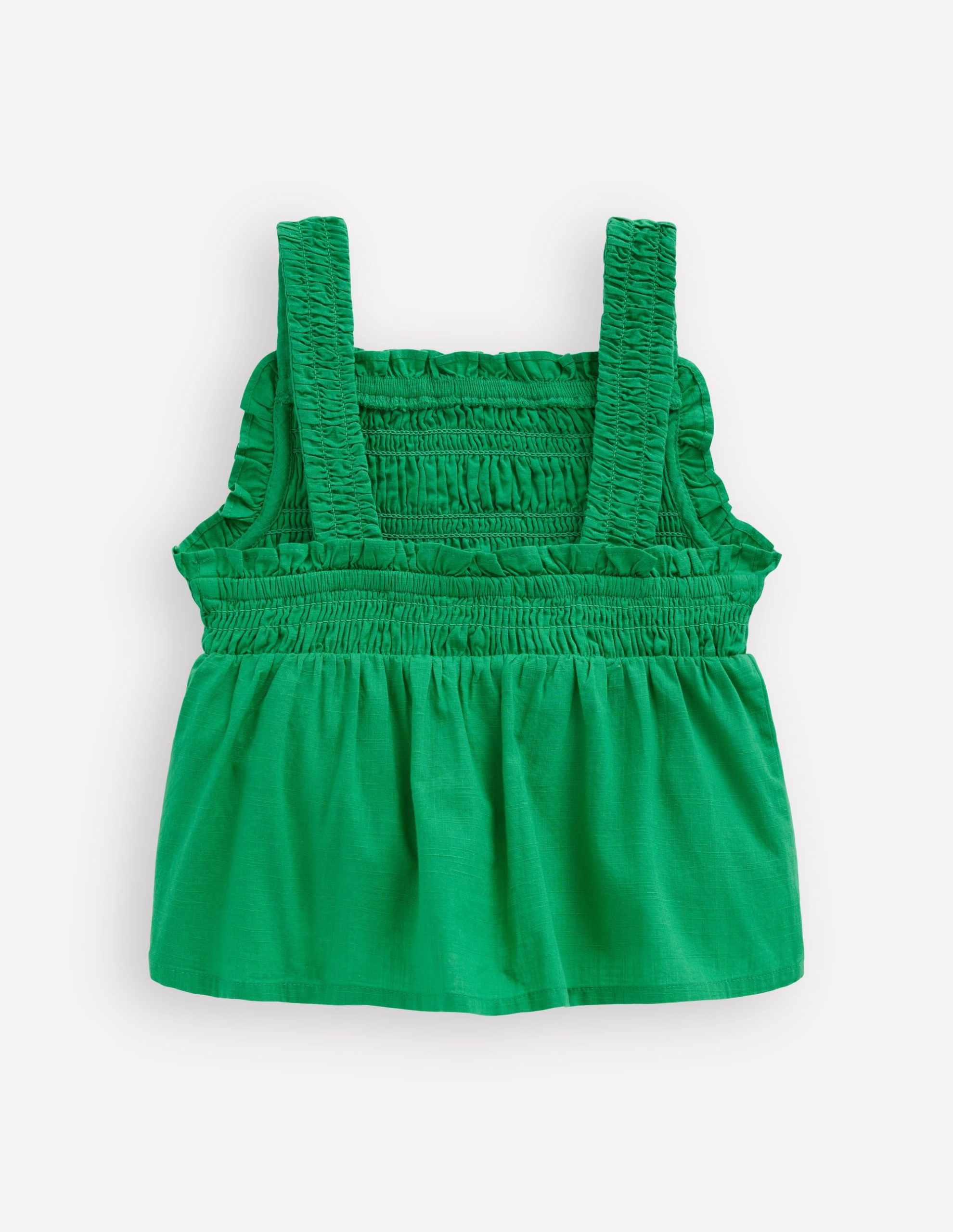 Embroidered Shirred Top-Sapling Green - Image 2