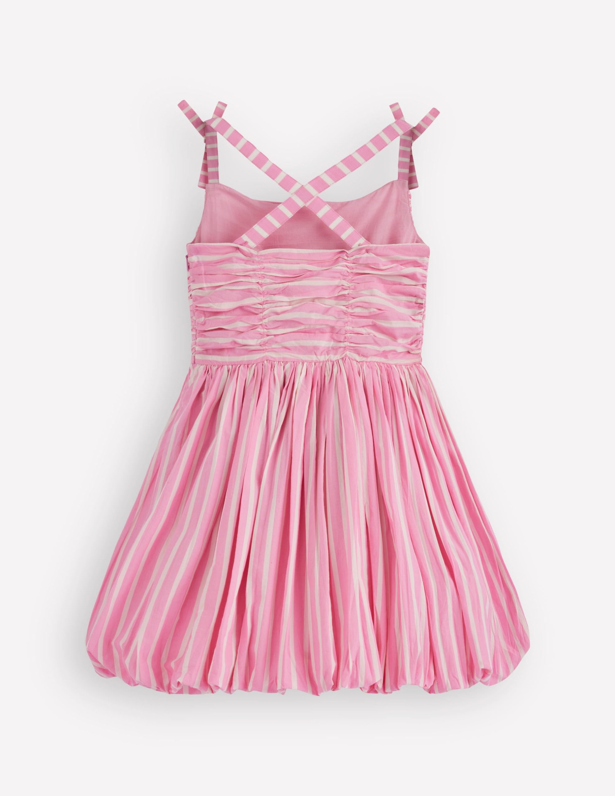 Ruched Bodice Bubble Dress-Formica Pink Stripe - Image 2