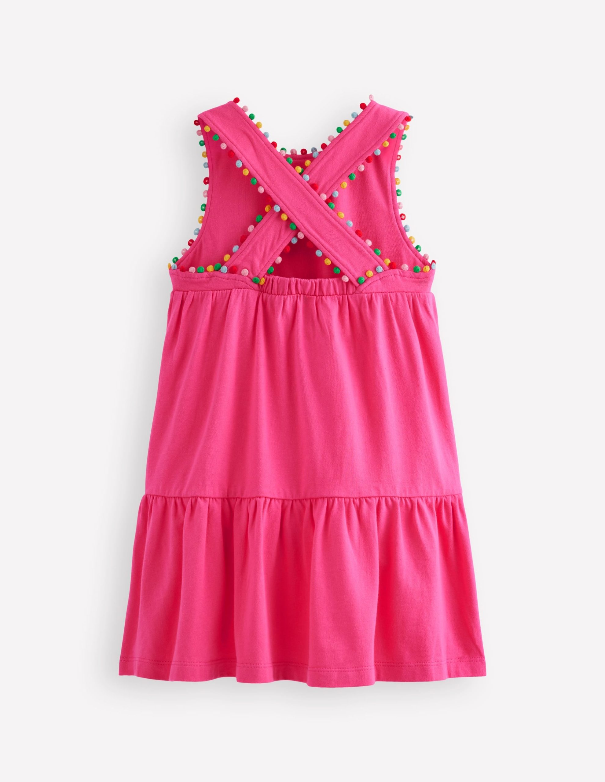 Jersey Cross-back Dress-Flamingo Pink - Image 2