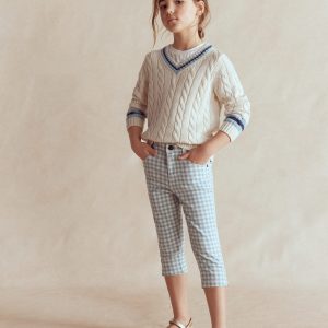 Capri Pants-Blue Gingham
